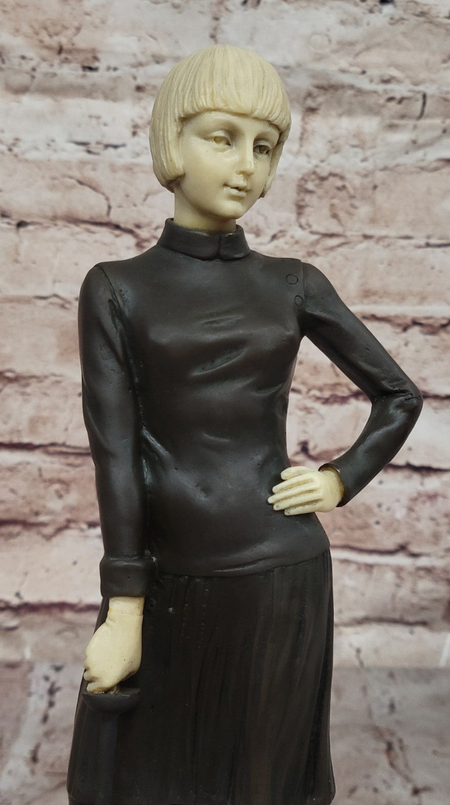 Art Nouveau Female Fencer Museum Quality Bronze Sculpture by Preiss Decor Figure