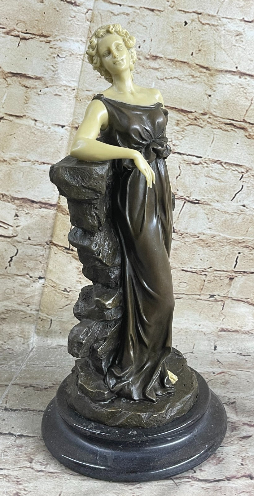 Grand Tour Bronze Bust Of Roman Or Greek God - Goddess Sculpture Marble Figurine