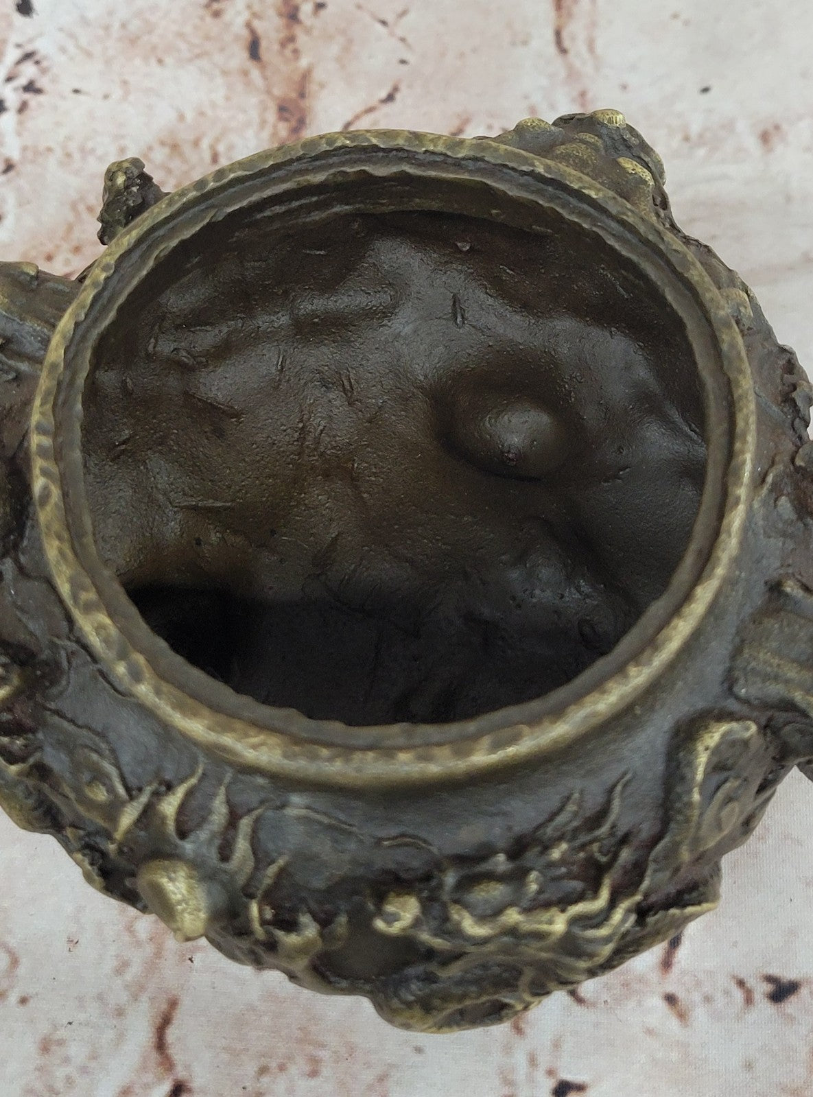 Handcrafted Bronze Dragon Sculpture – SALE Incense Burner Gilded Favorites Folk China