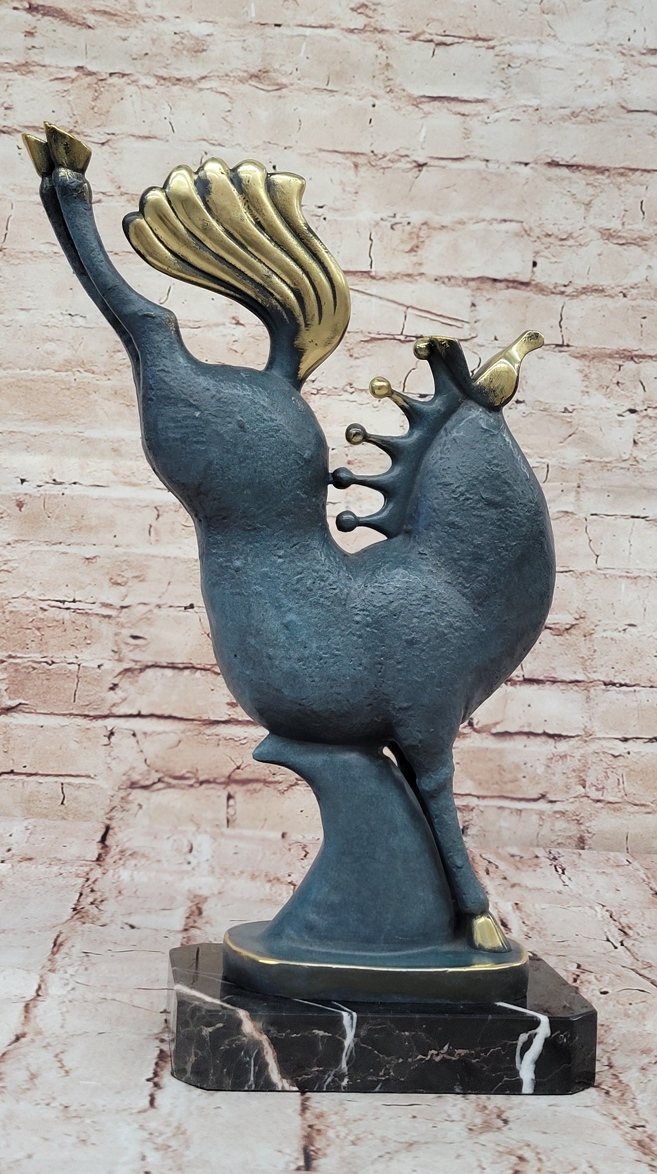 Green Patina Abstract Horse Bronze Sculpture Modern Art Decor