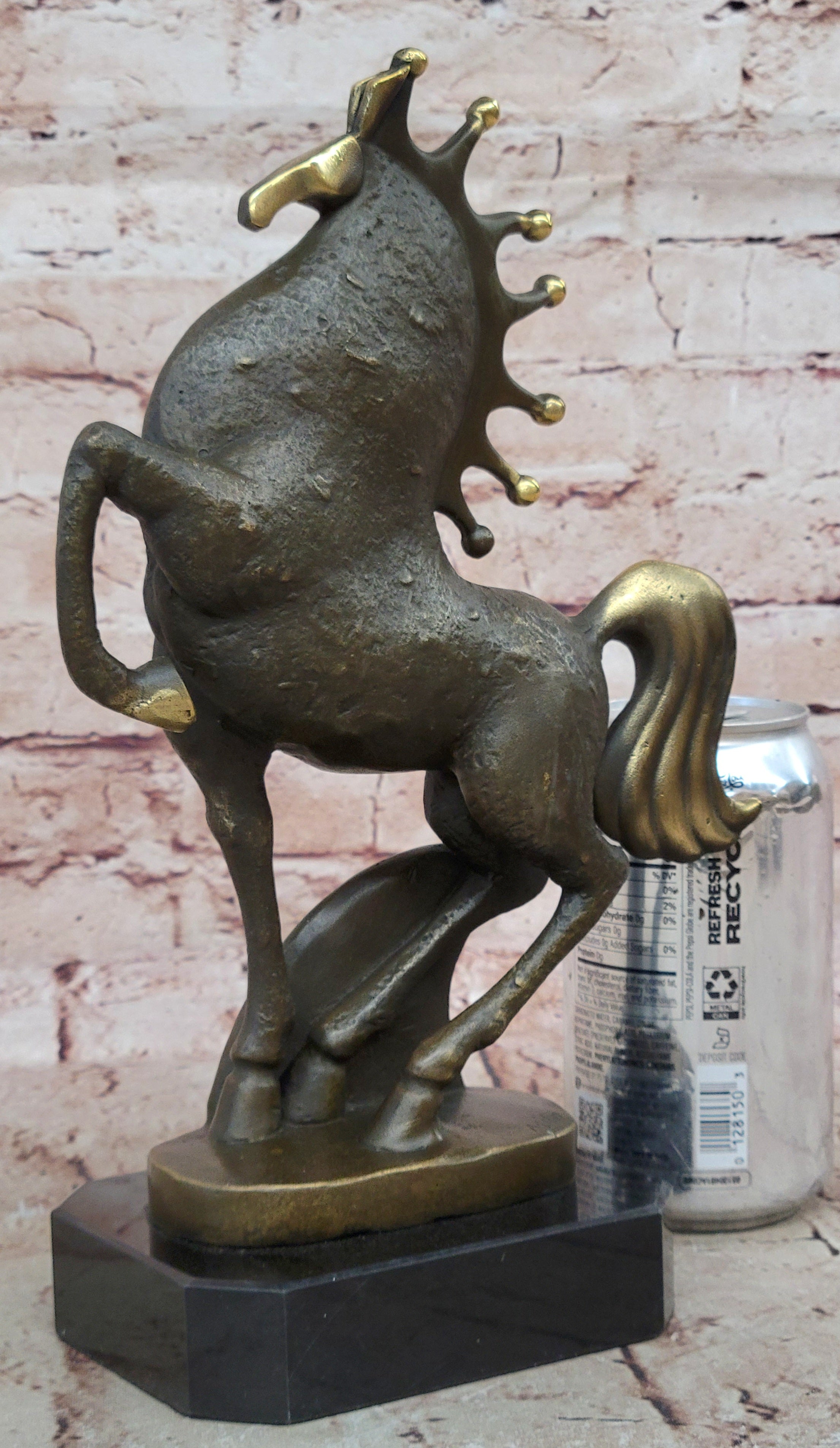 Unique Bronze Tang Horse Figurine - Hand Sculpted by Miguel Lopez, Fine Art