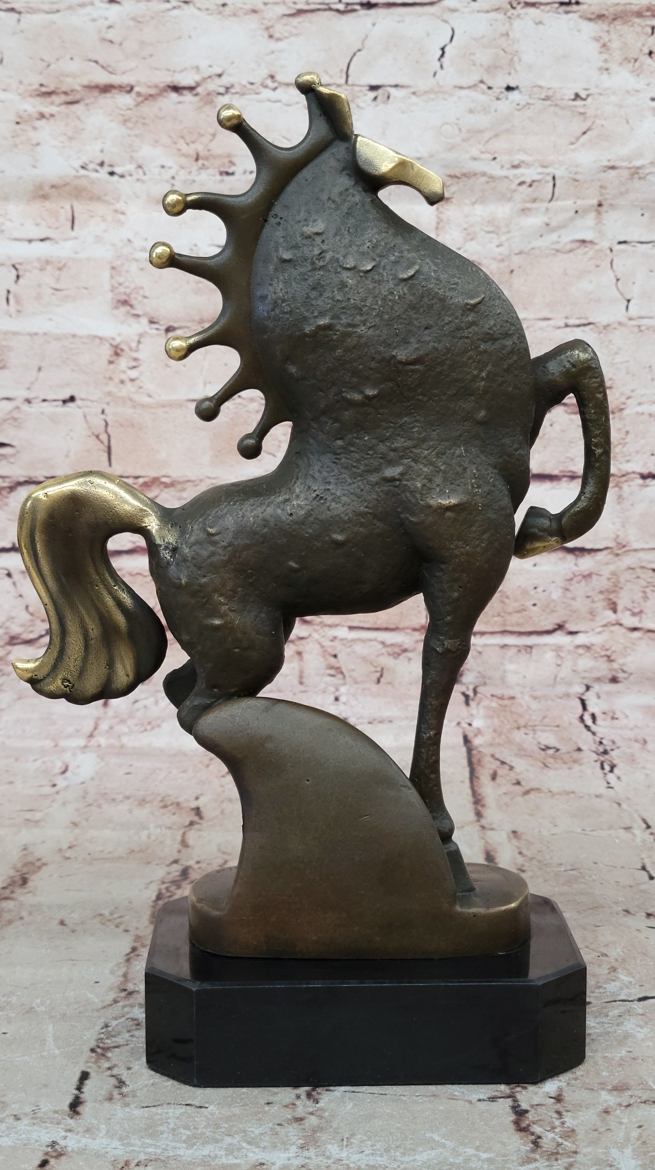 Unique Bronze Tang Horse Figurine - Hand Sculpted by Miguel Lopez, Fine Art