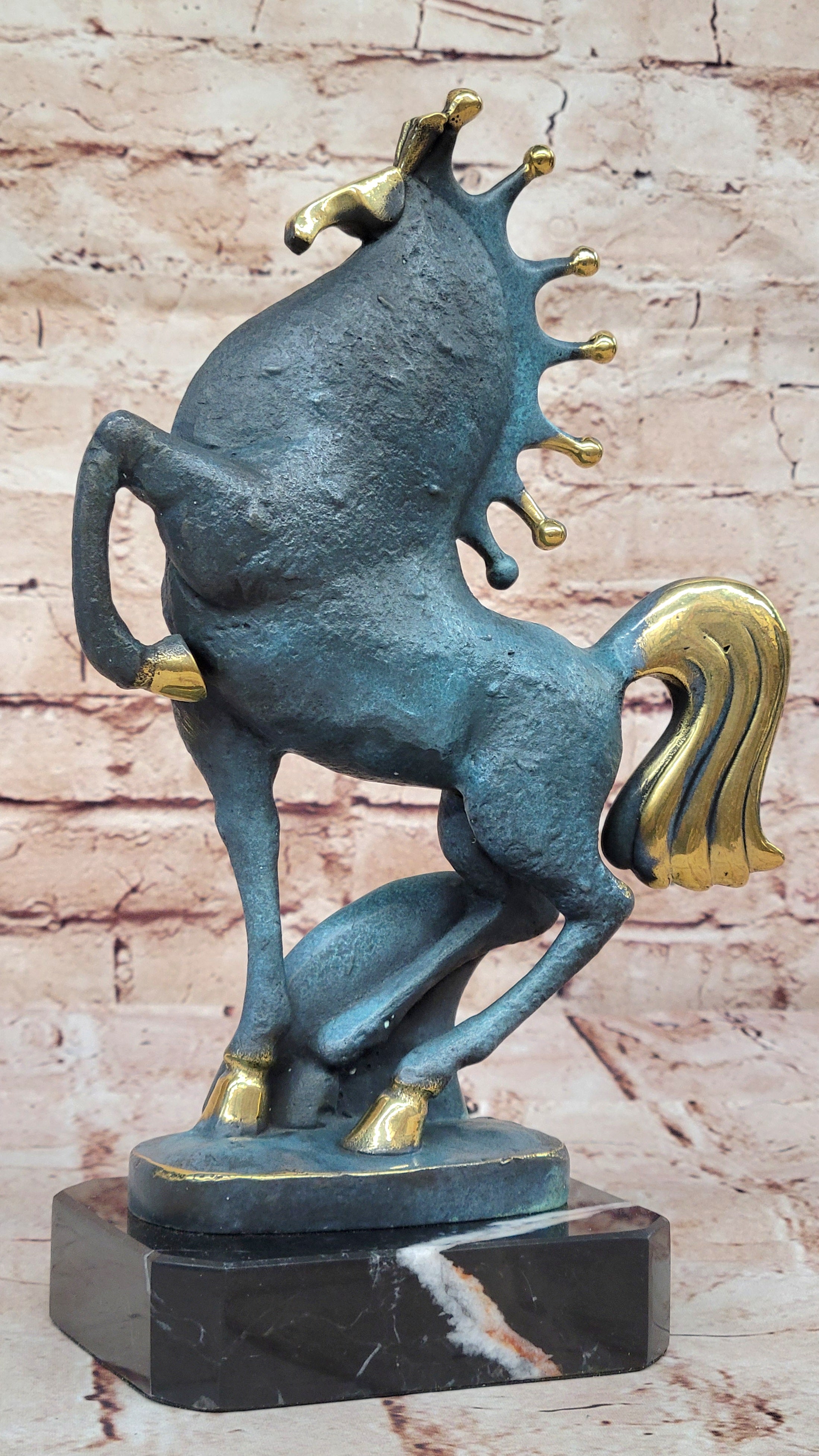 Artisanal Bronze Statue - Tang Horse Reflections by Miguel Lopez Sale