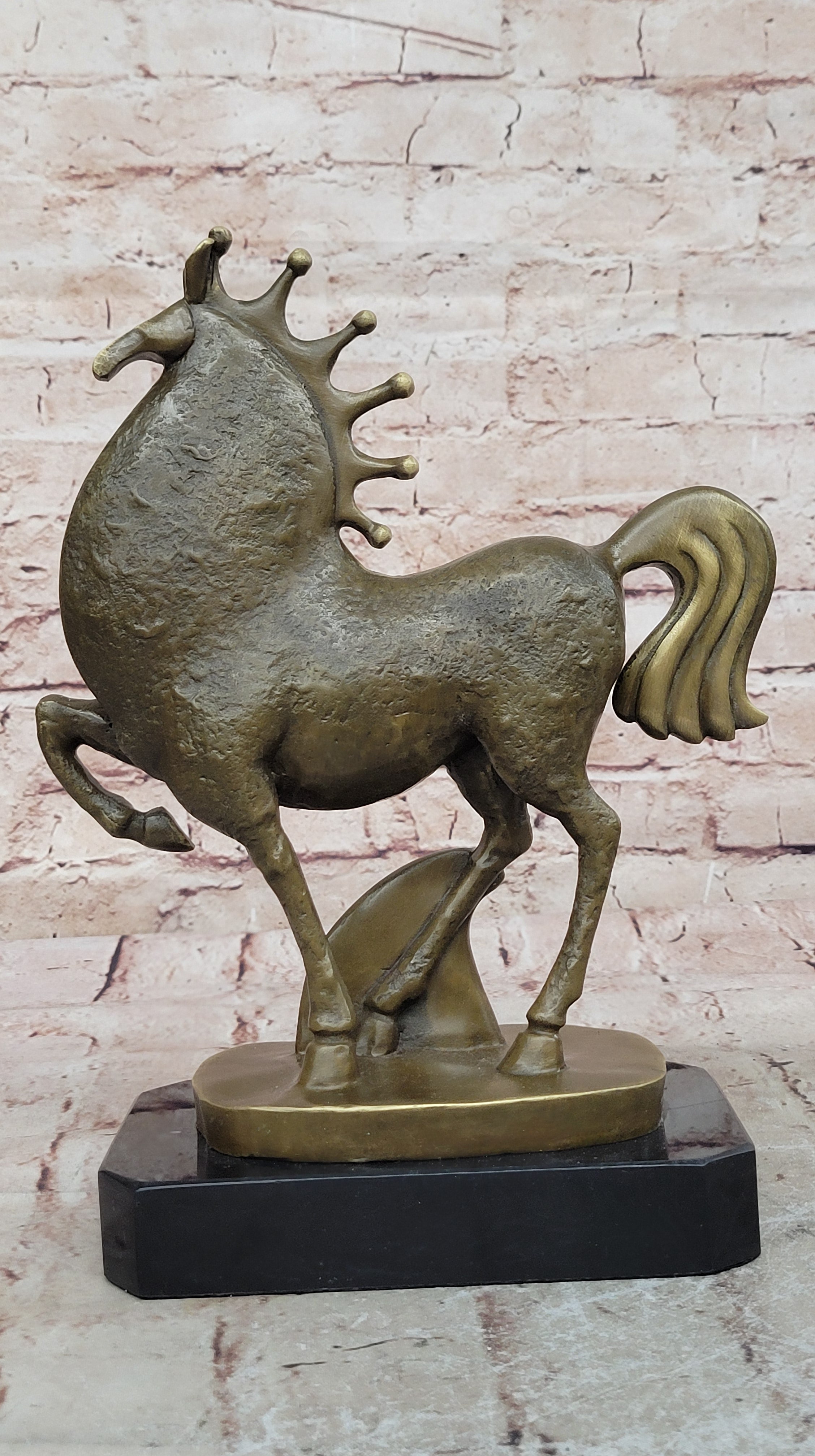 Abstract Horse Bronze Statue by Milo Mid Century Collectible Handcrafted Sculpture