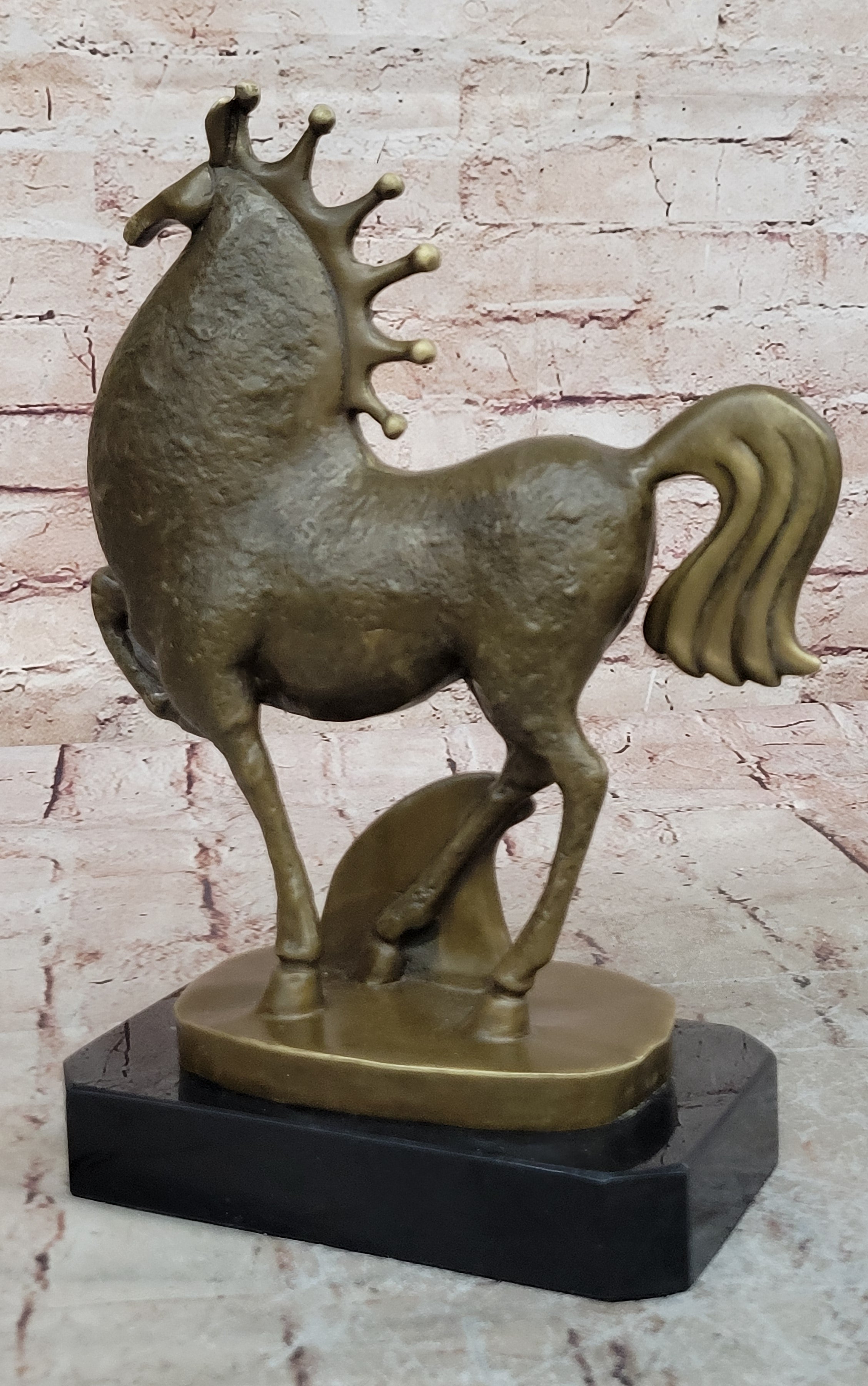 Abstract Horse Bronze Statue by Milo Mid Century Collectible Handcrafted Sculpture