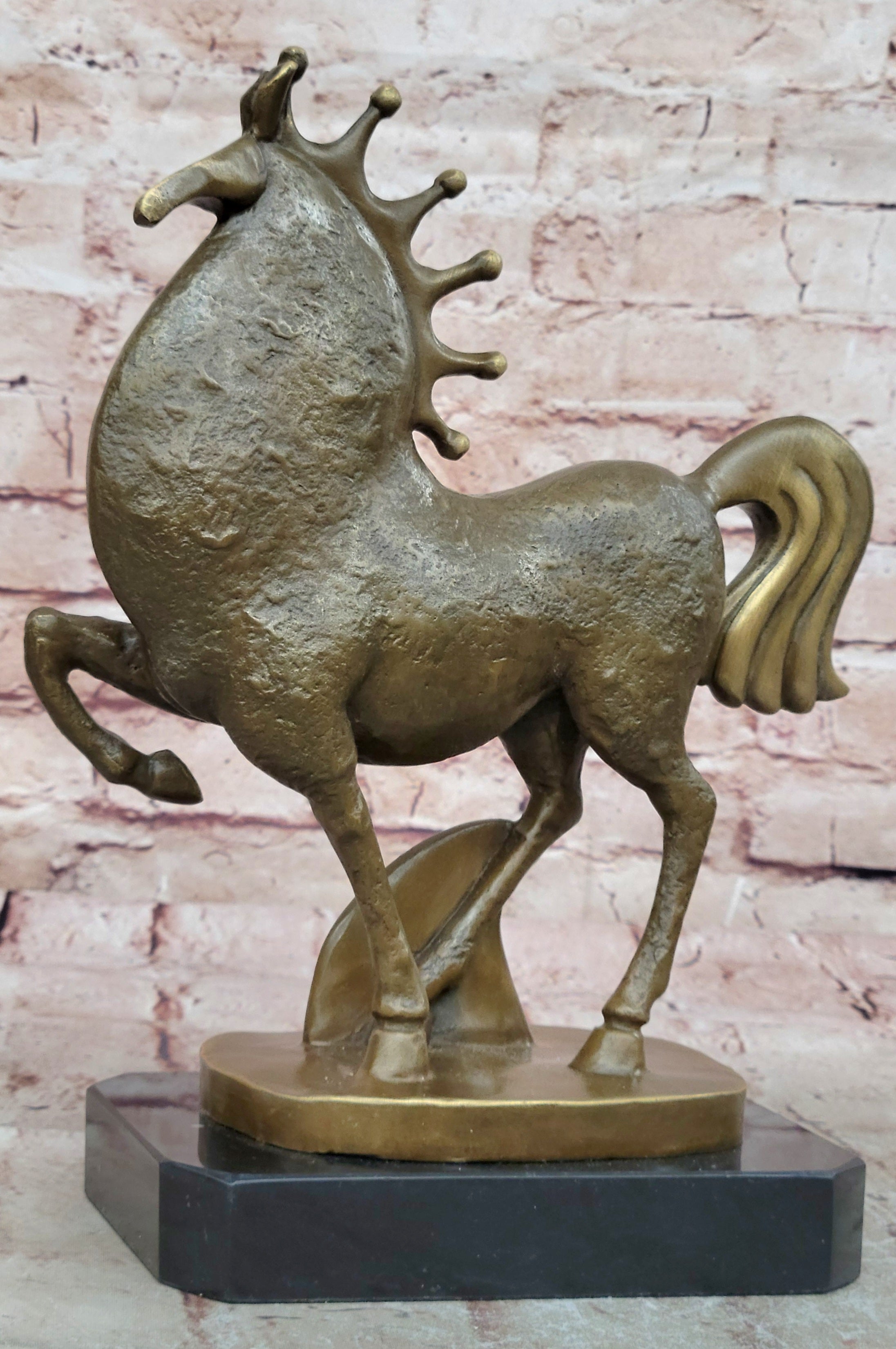 Abstract Horse Bronze Statue by Milo Mid Century Collectible Handcrafted Sculpture