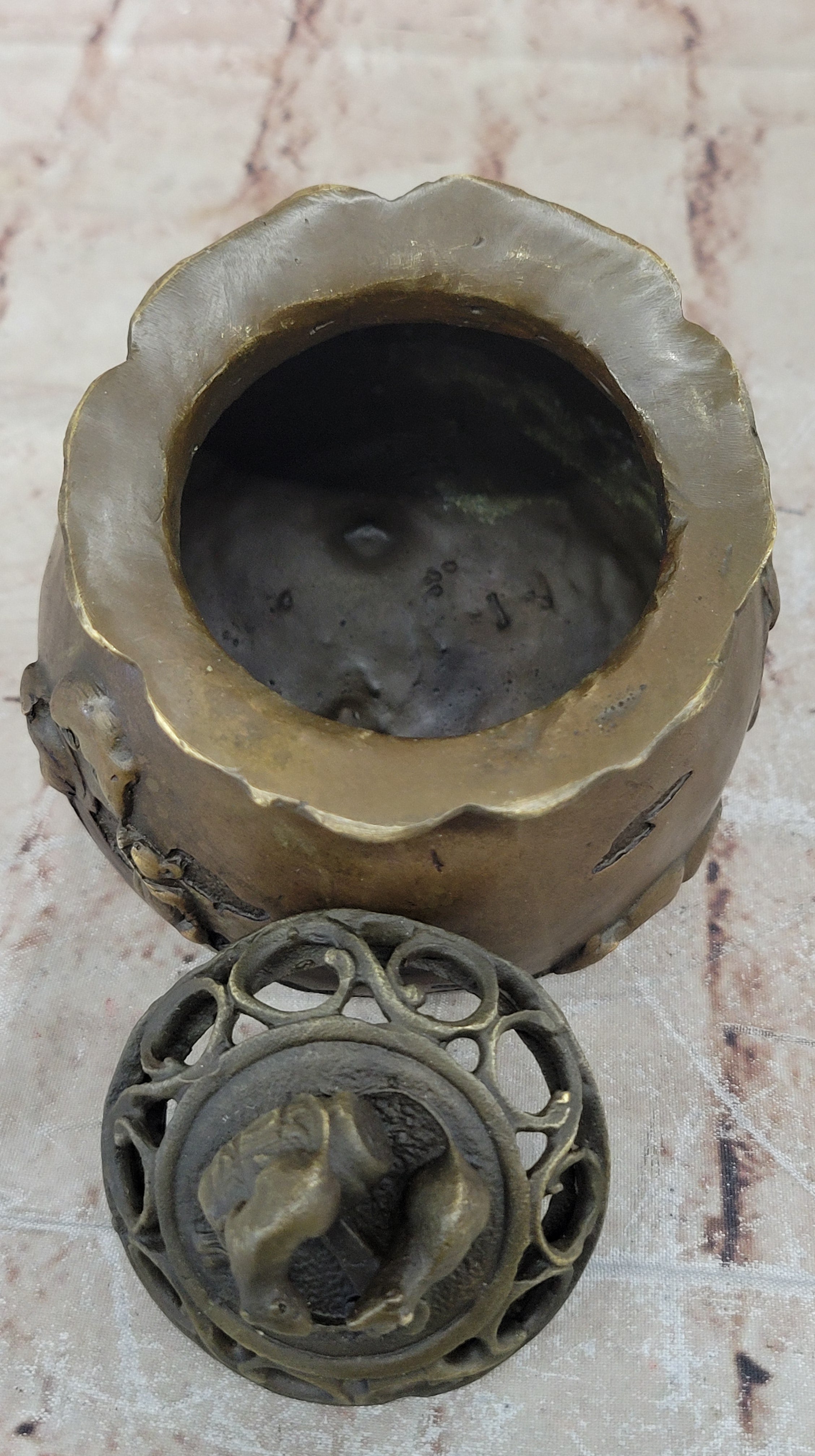 Milo Signed Bronze Rat Incense Burner Censor Sculpture Wealth Prosperity Luck