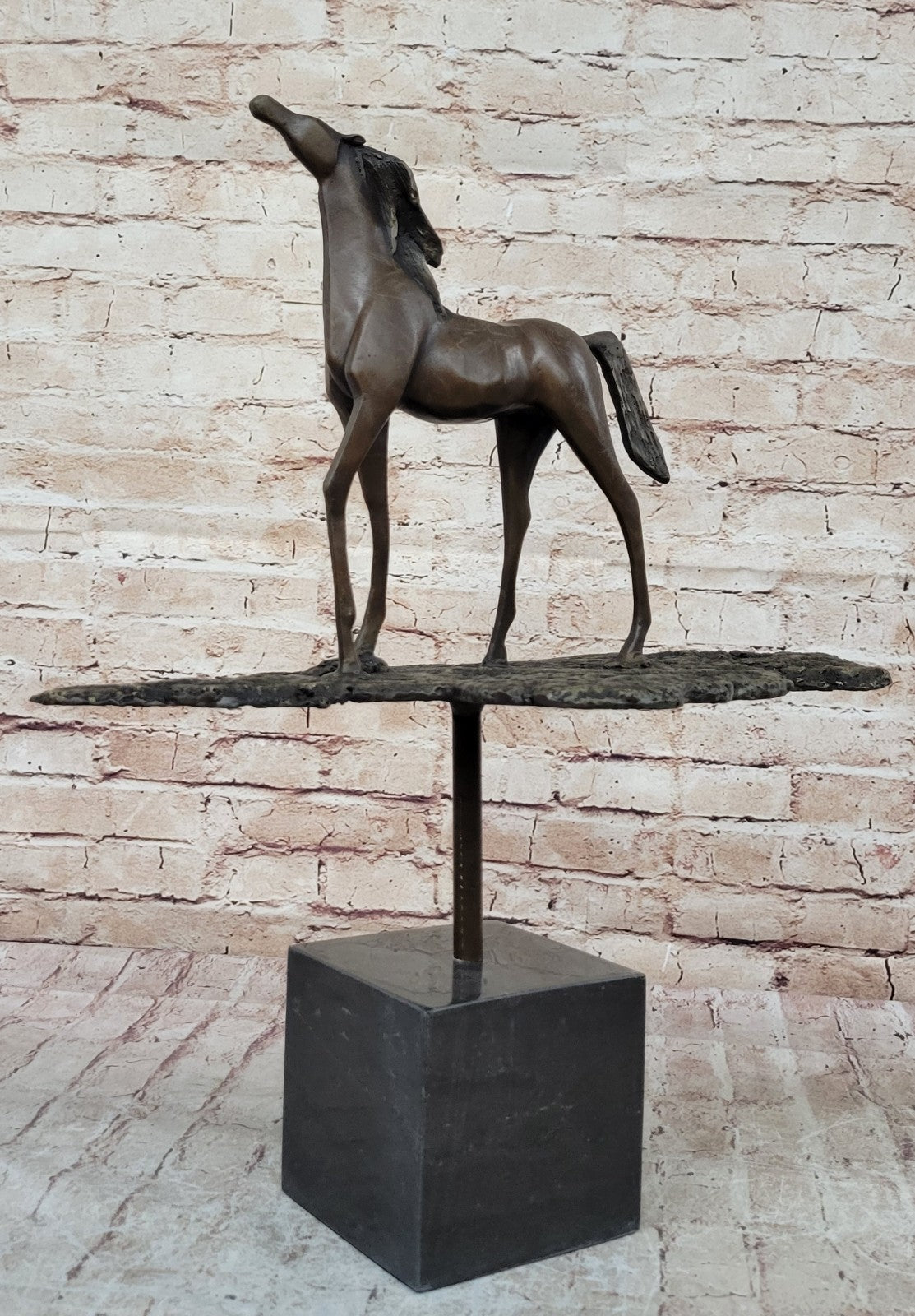 Rare Salvador Dali Abstract Horse Bronze Sculpture Figurine Mid Century Artwork