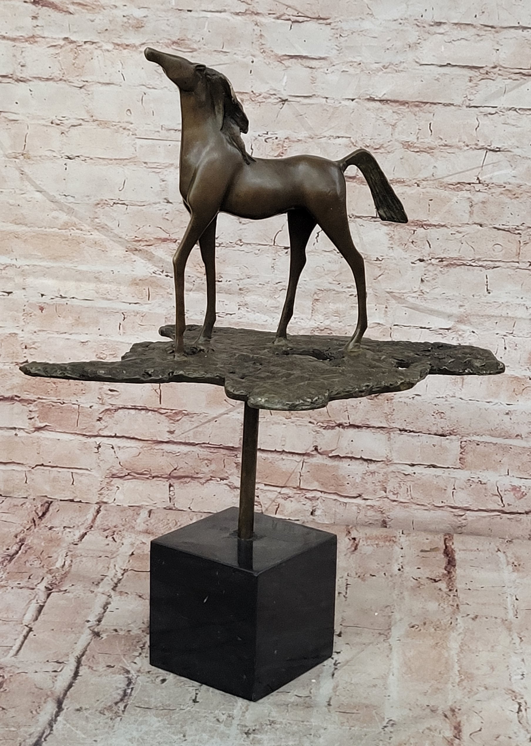 Rare Salvador Dali Abstract Horse Bronze Sculpture Figurine Mid Century Artwork