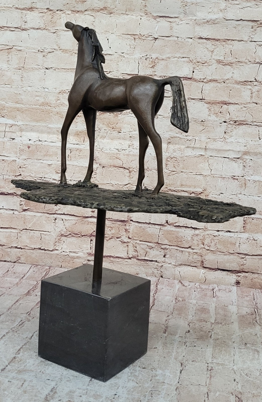 Rare Salvador Dali Abstract Horse Bronze Sculpture Figurine Mid Century Artwork