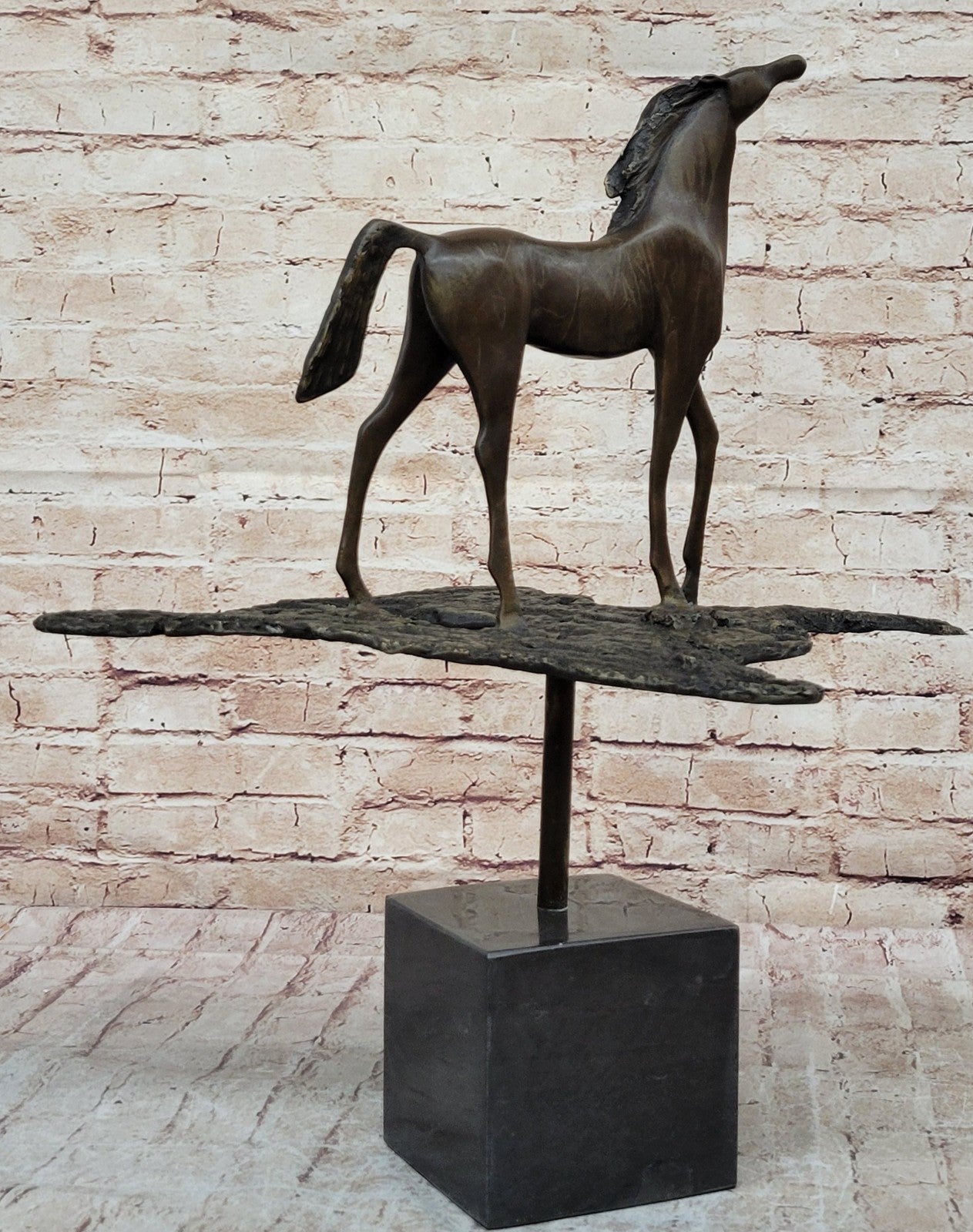 Rare Salvador Dali Abstract Horse Bronze Sculpture Figurine Mid Century Artwork