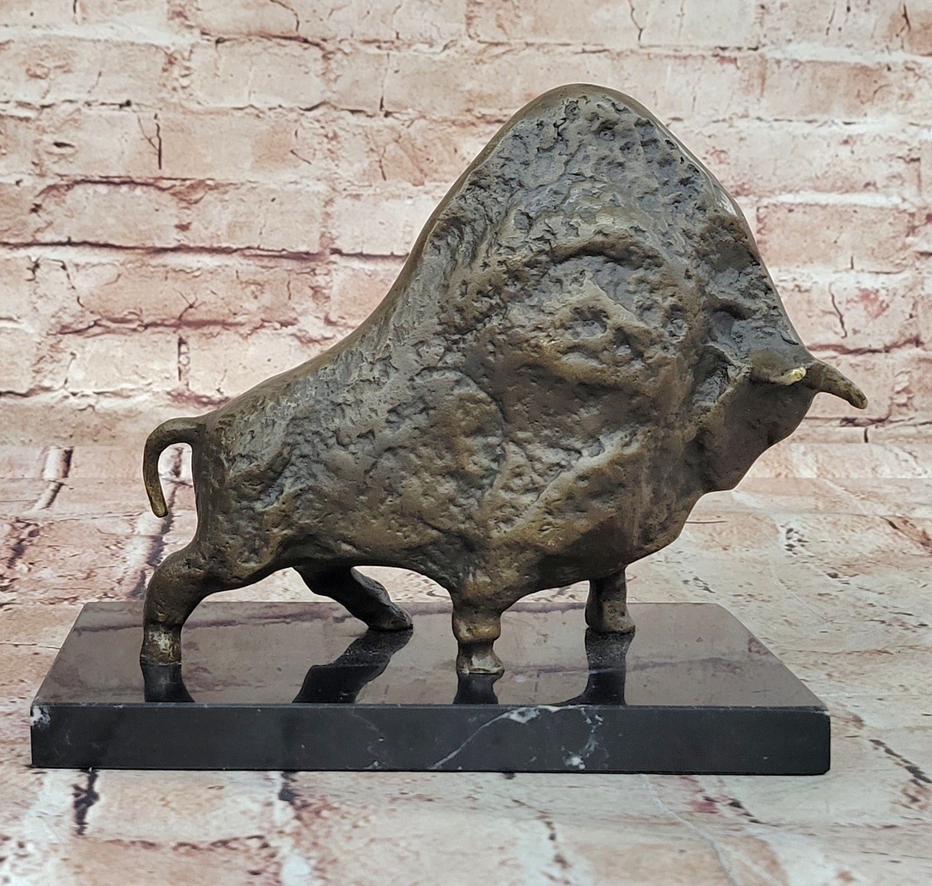European Bronze Copper Sculpture Abstract Picasso Bull Cow Cattle OX Statue