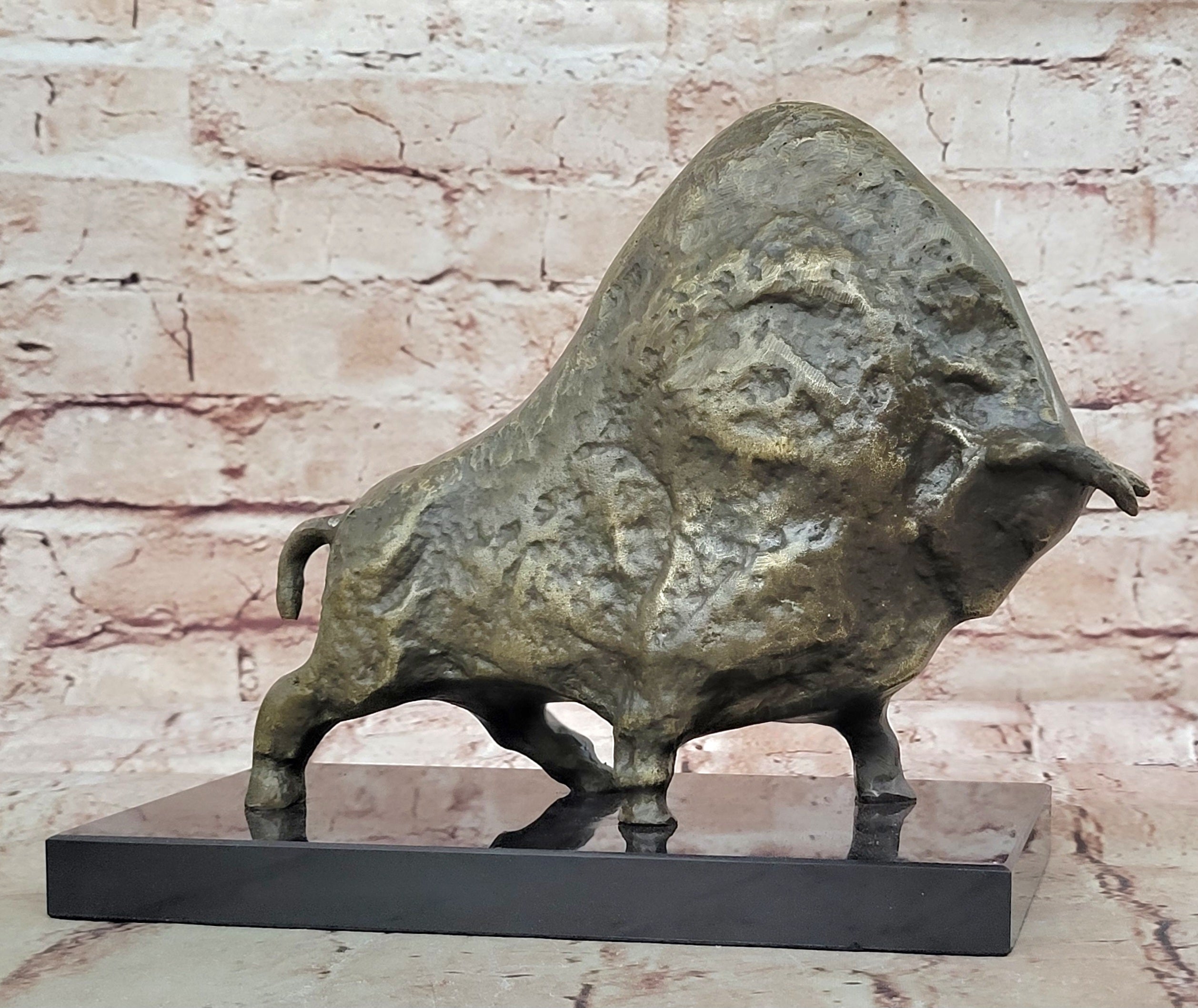 European Bronze Copper Sculpture Abstract Picasso Bull Cow Cattle OX Statue