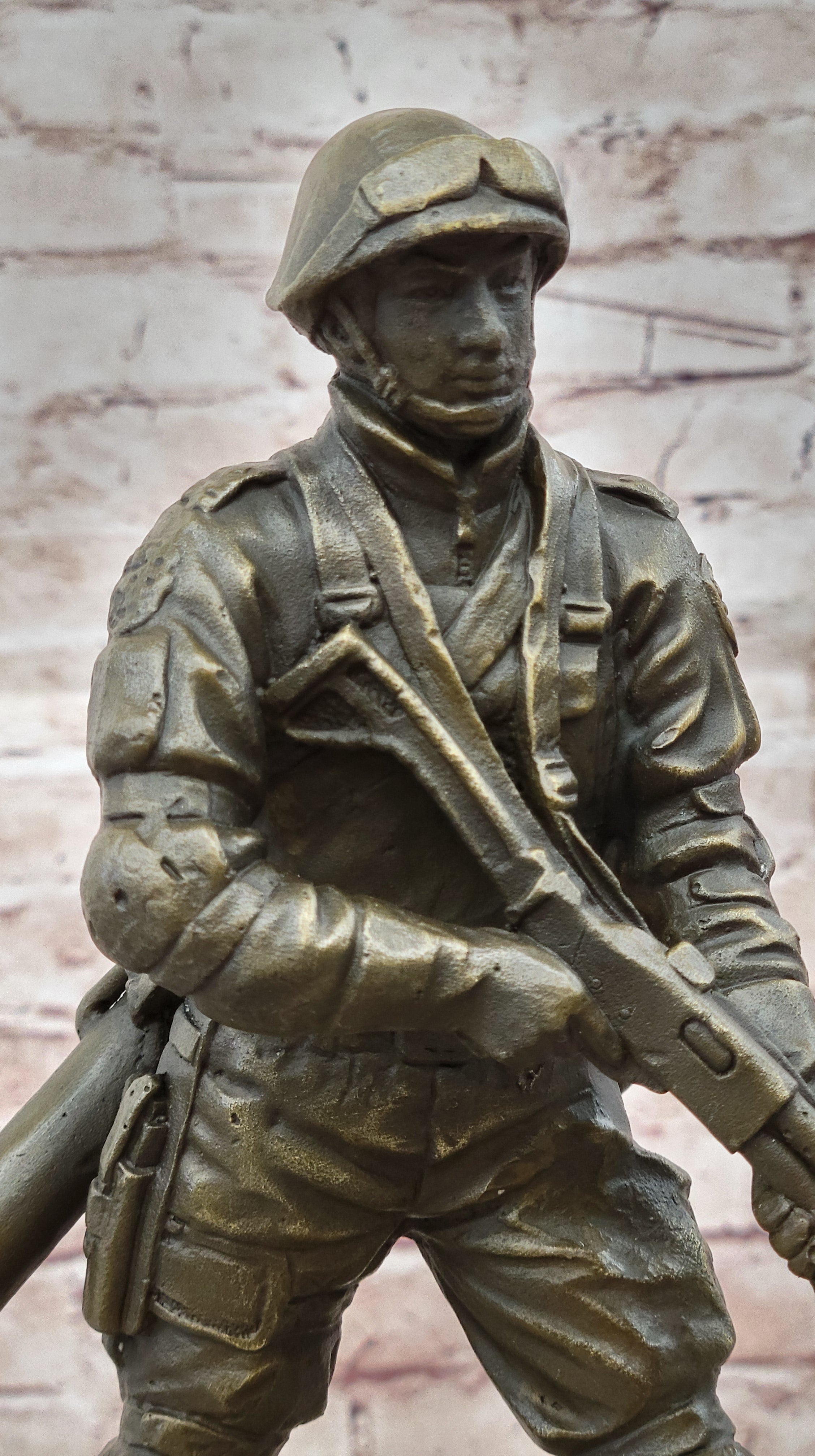 Milo`s Signed Soldier Sculpture: Bronze Artwork, Battle Field Figurine, Lost Wax Method