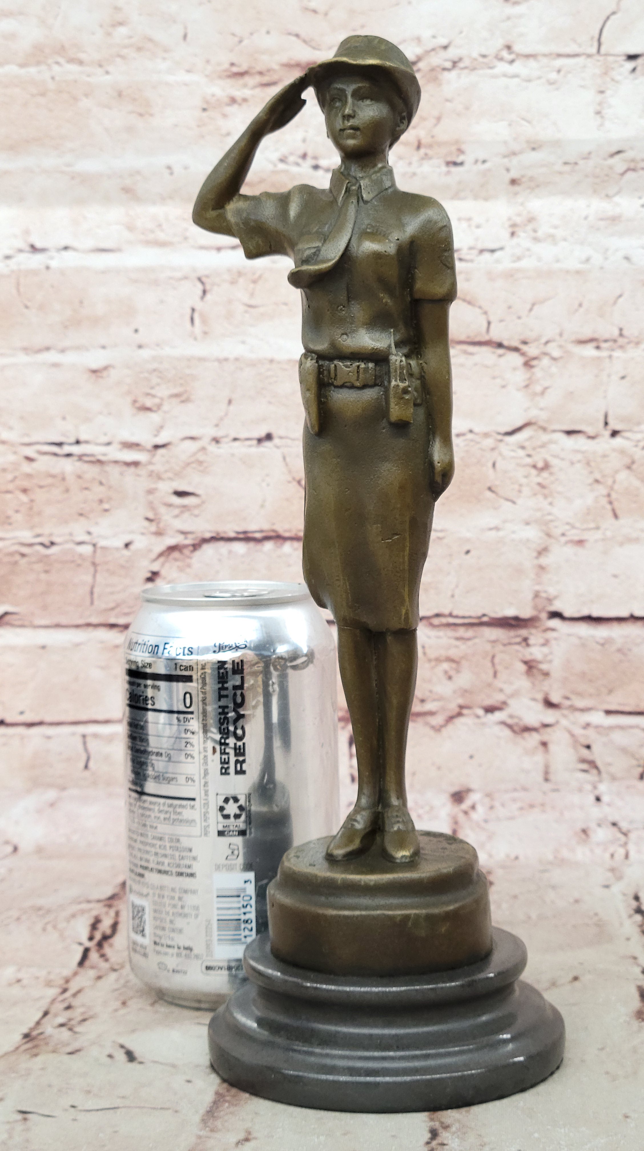 Collectible Museum Quality Police Woman Officer Bronze Statue