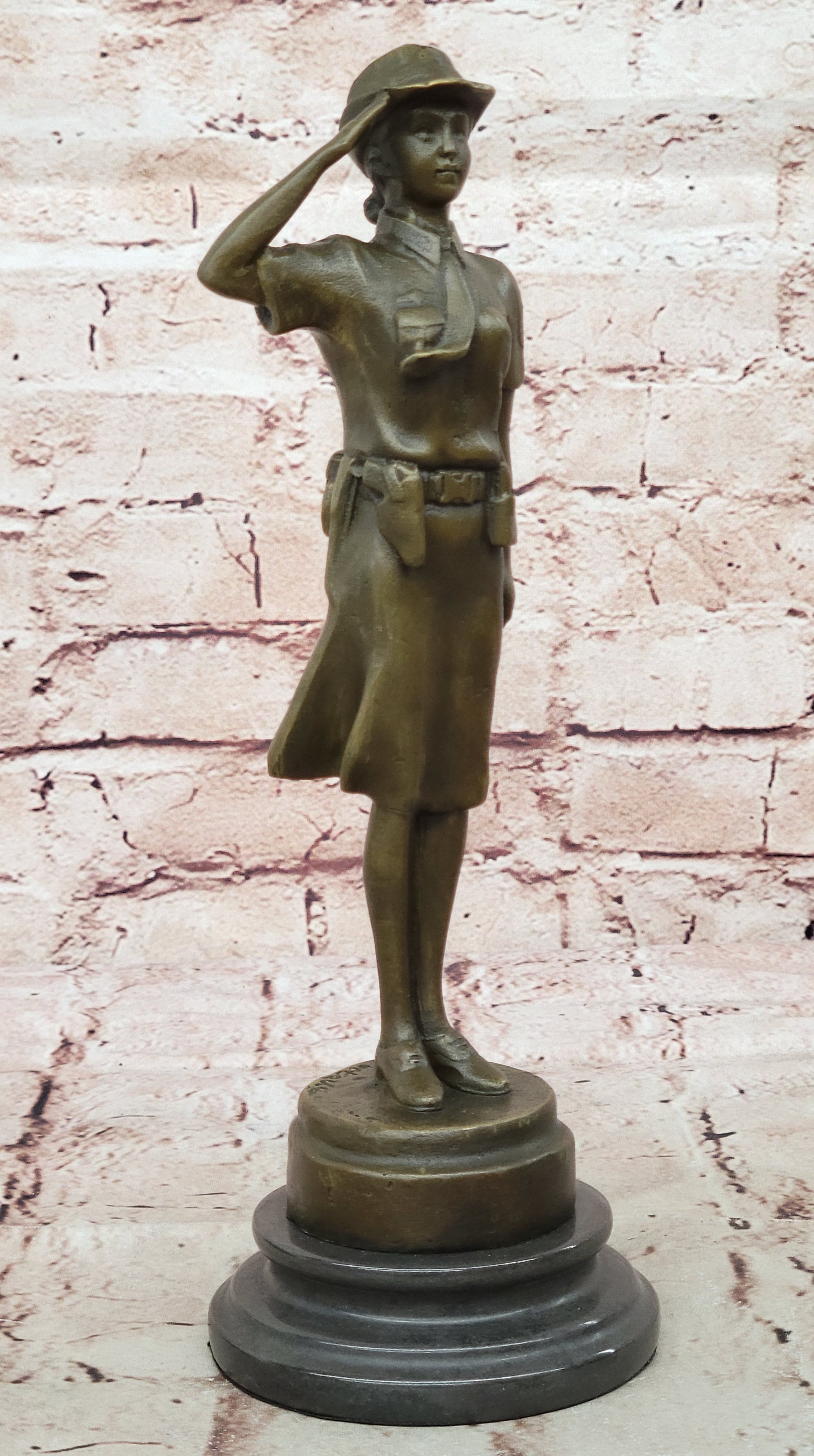 Collectible Museum Quality Police Woman Officer Bronze Statue