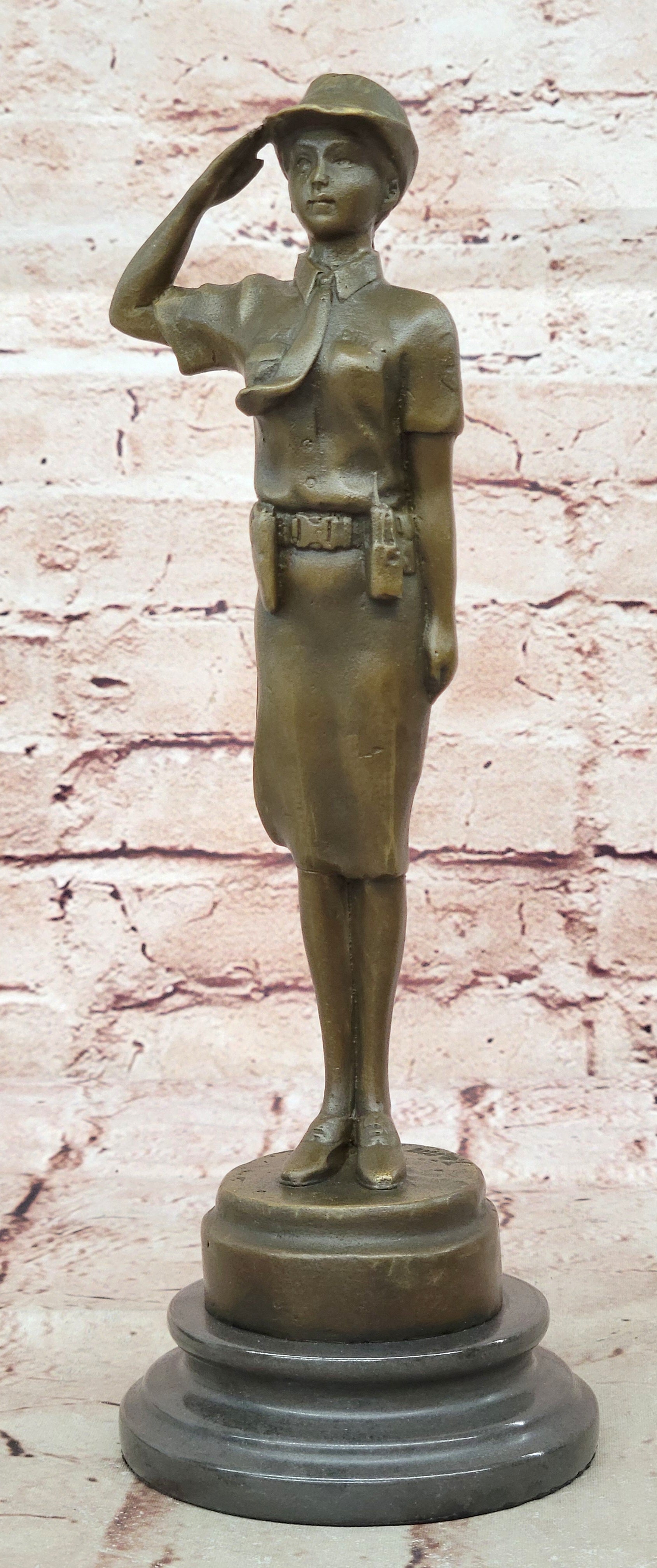 Collectible Museum Quality Police Woman Officer Bronze Statue