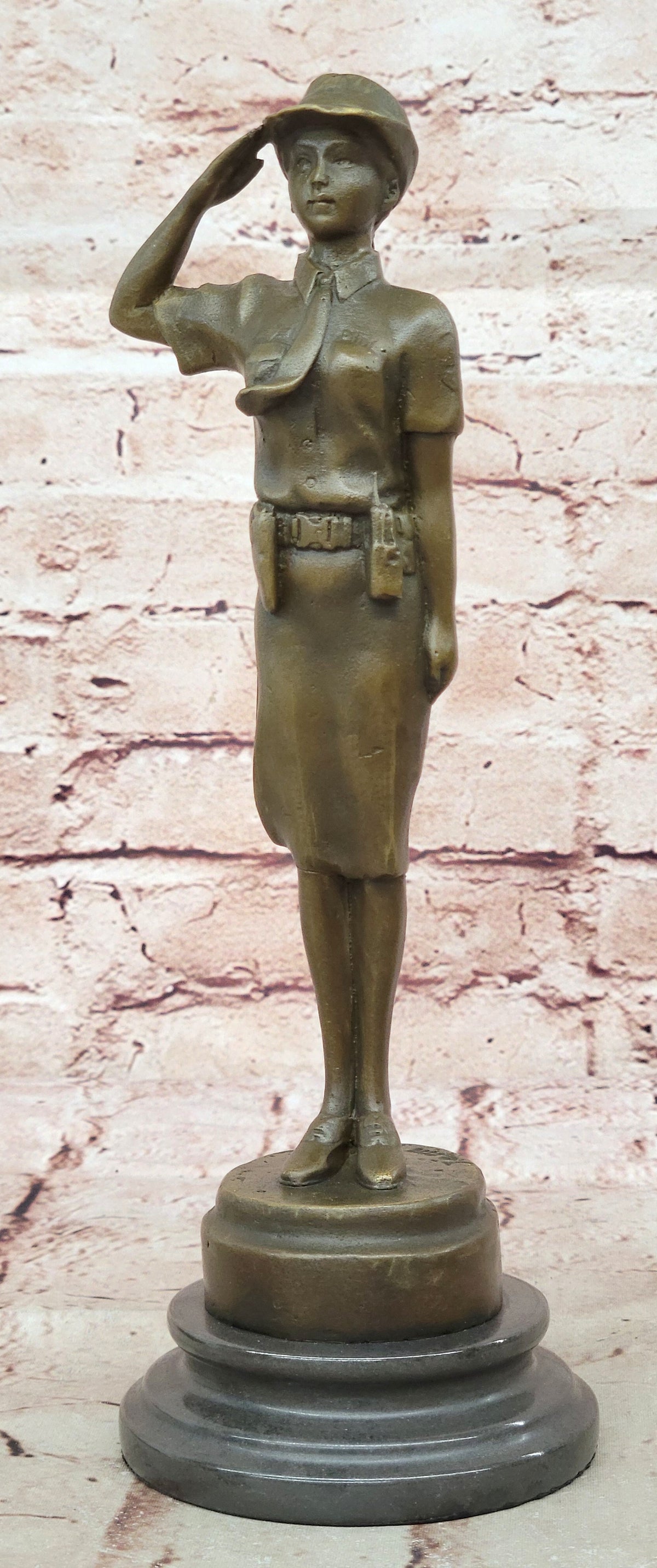 Collectible Museum Quality Police Woman Officer Bronze Statue