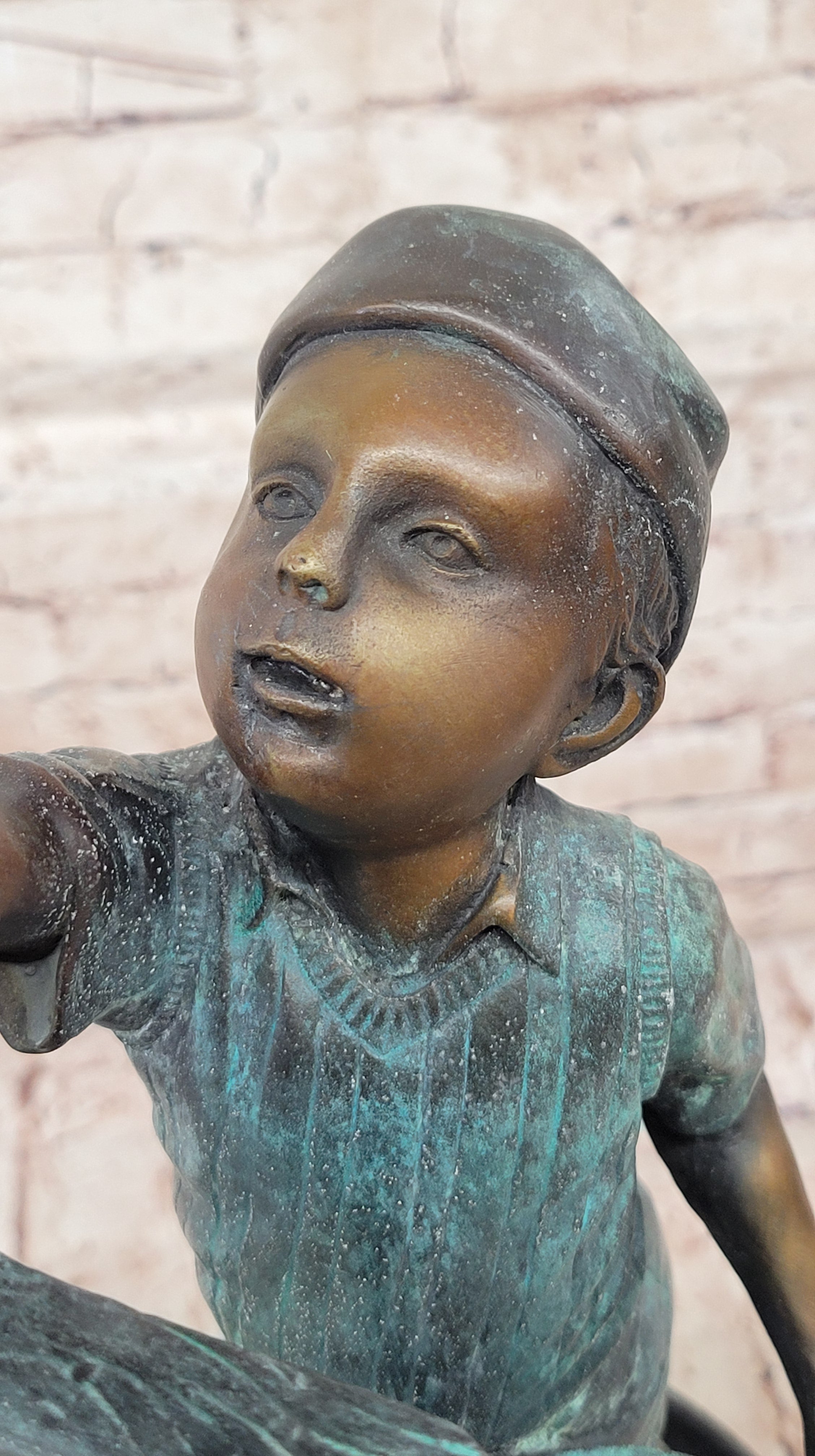 Rare Vintage Jim Davidson Bronze Sculpture Young Artist Painting Figurine