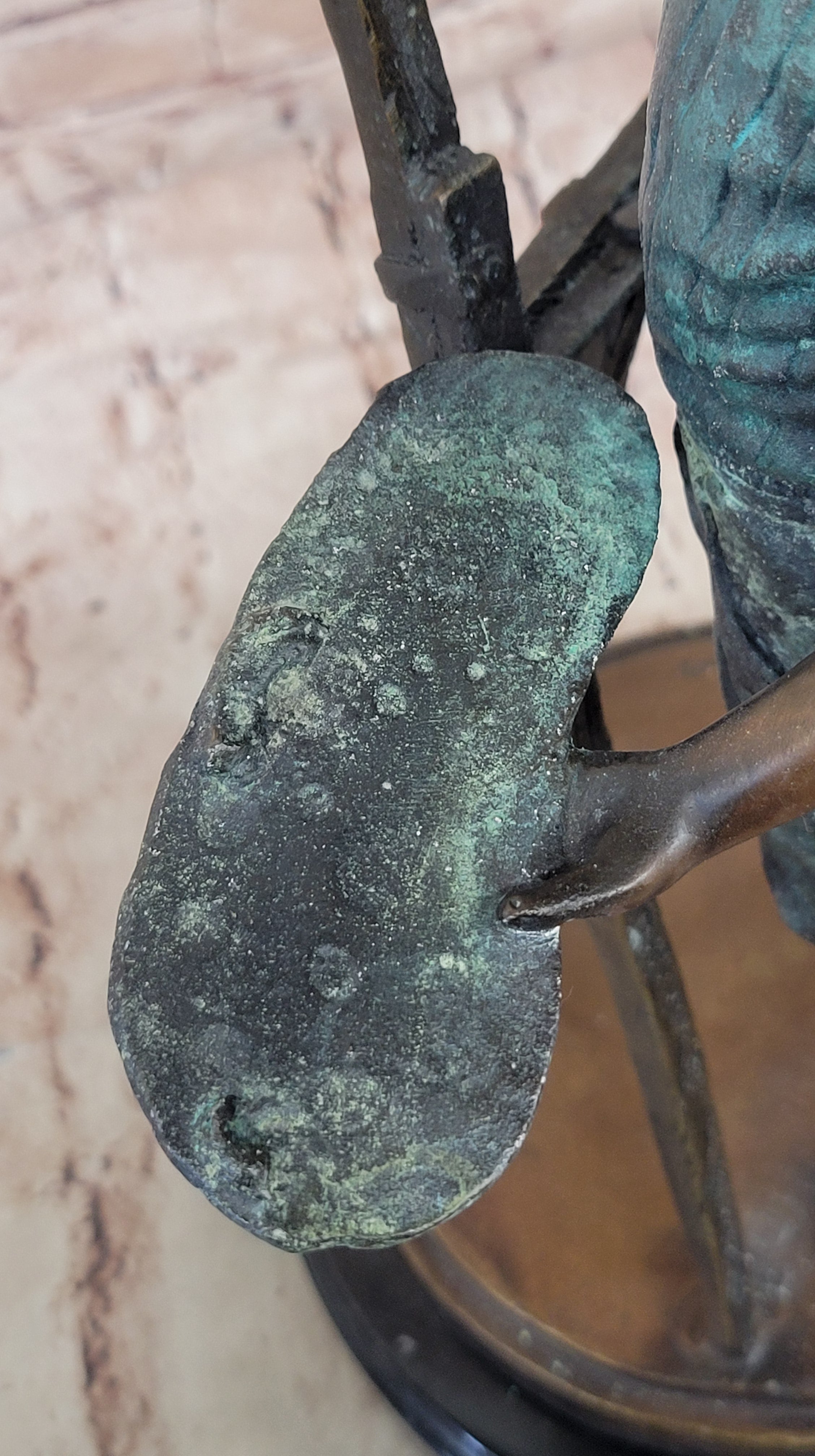 Rare Vintage Jim Davidson Bronze Sculpture Young Artist Painting Figurine