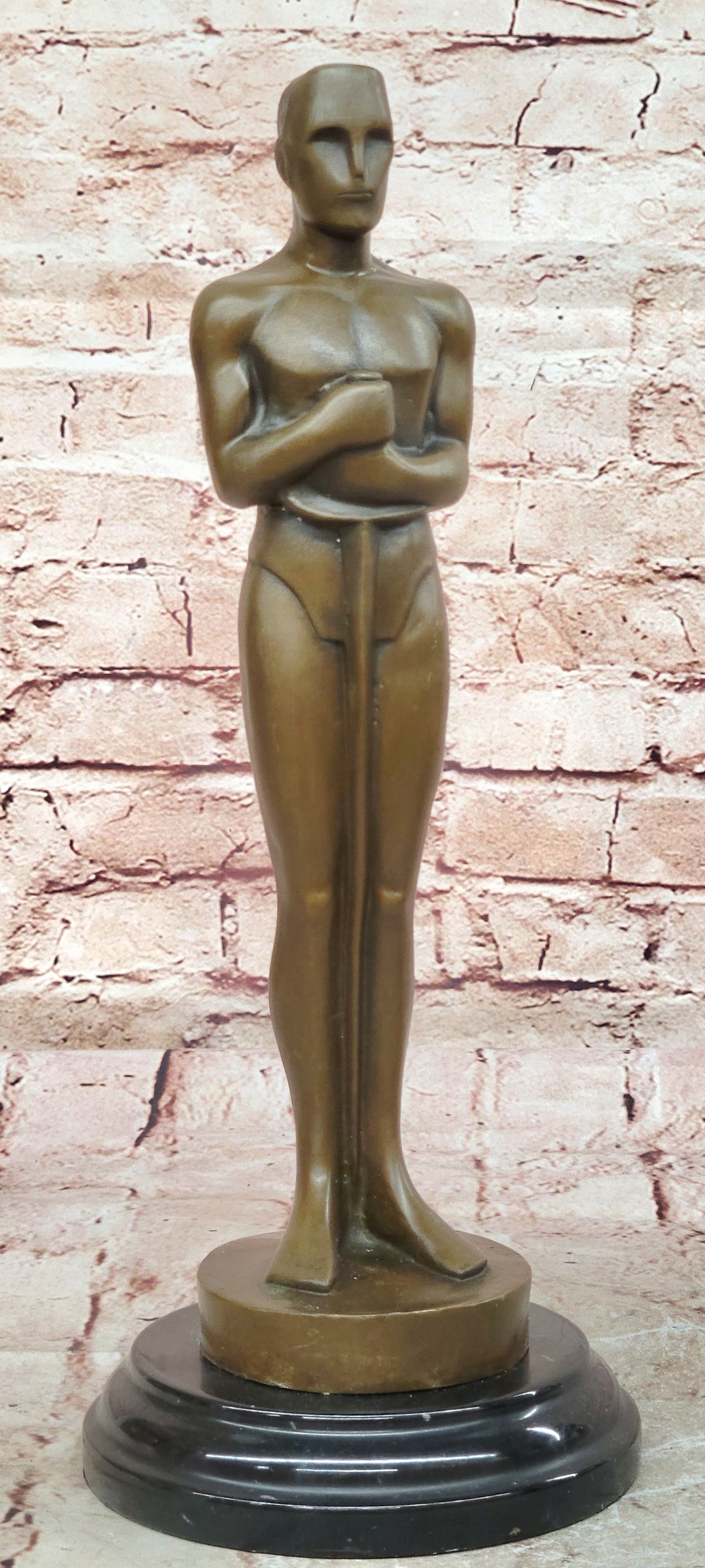 Collectible Real Bronze Academy Trophy Sculpture Hand Made Artwork Decor