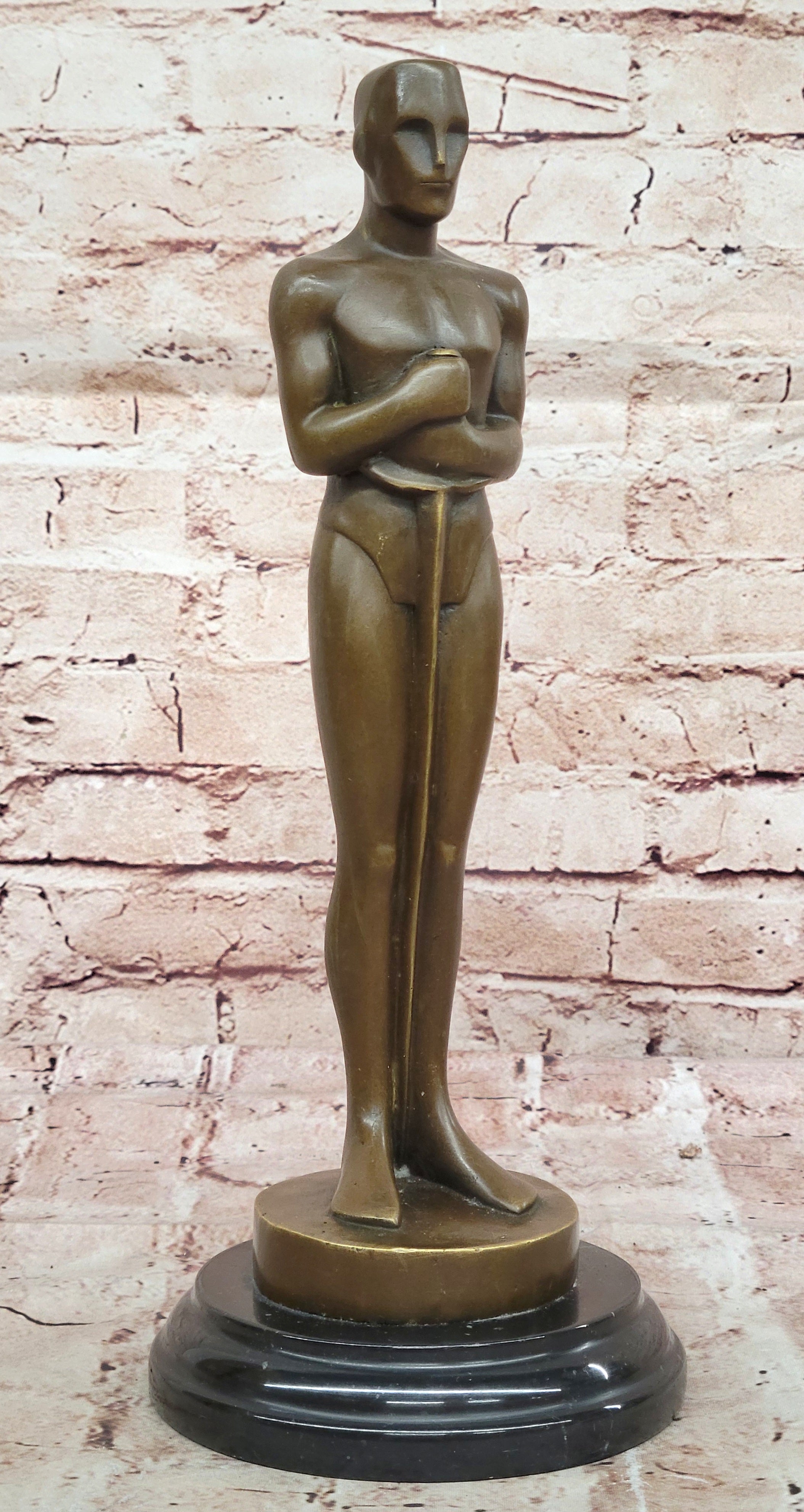 Collectible Real Bronze Academy Trophy Sculpture Hand Made Artwork Decor