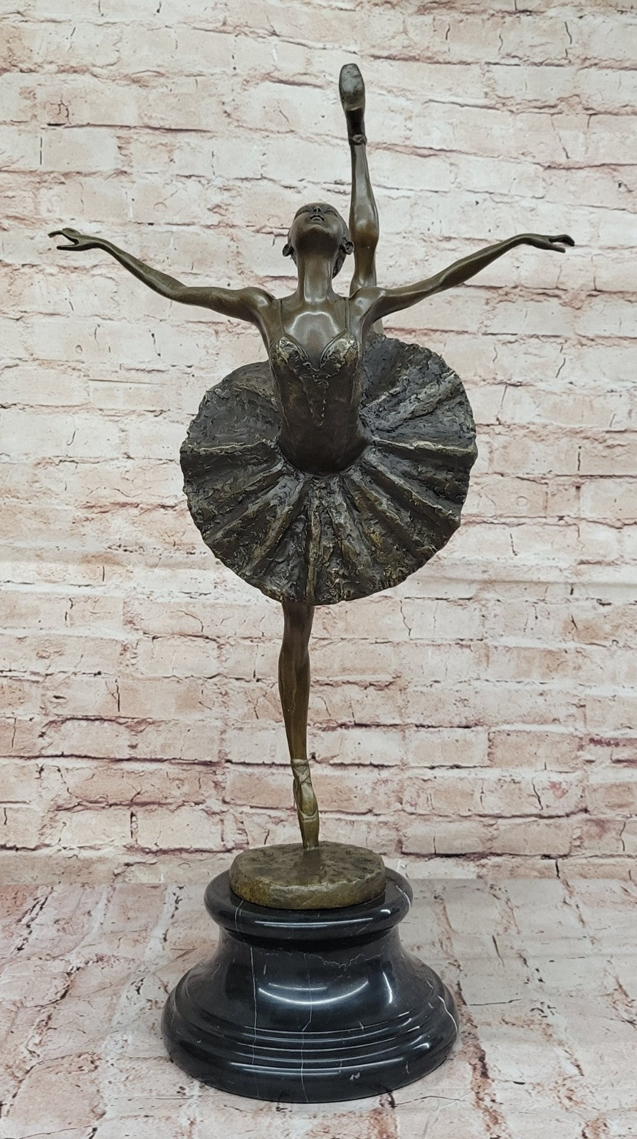 Extra Large Bronze Ballerina Sculpture - Fine Art for Home Office Decor