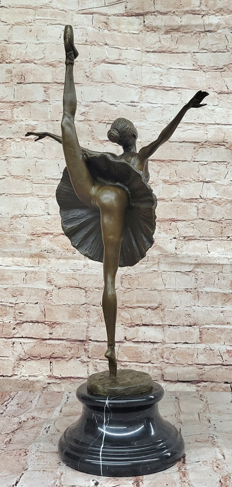 Extra Large Bronze Ballerina Sculpture - Fine Art for Home Office Decor