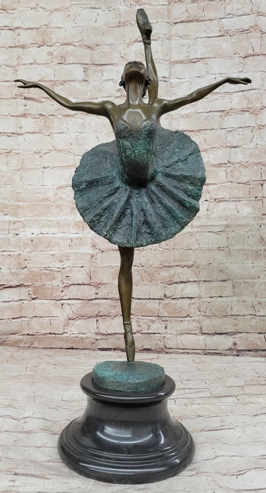 Classic Art Deco Ballerina Sculpture in Bronze by Miguel Lopez Hand Made
