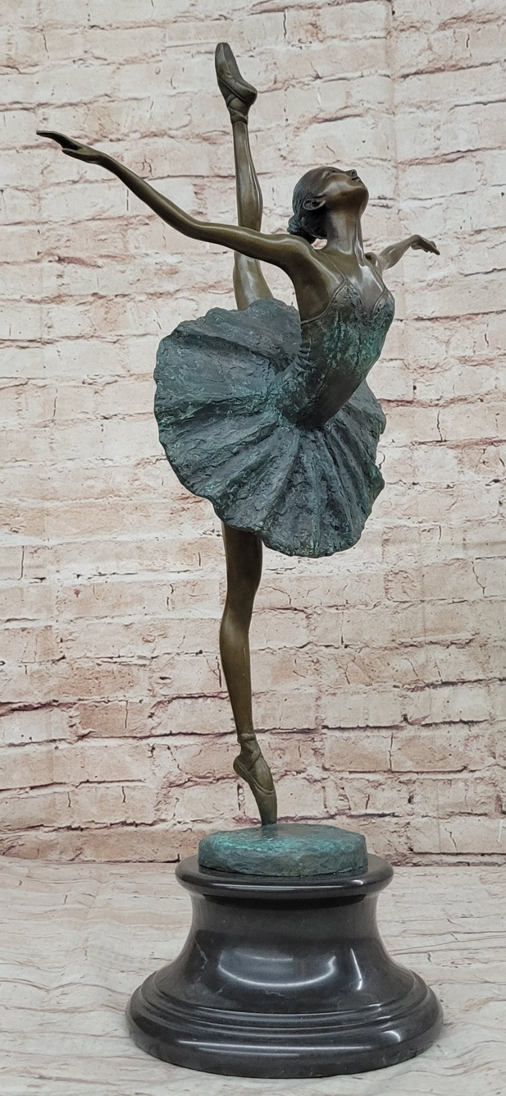 Classic Art Deco Ballerina Sculpture in Bronze by Miguel Lopez Hand Made