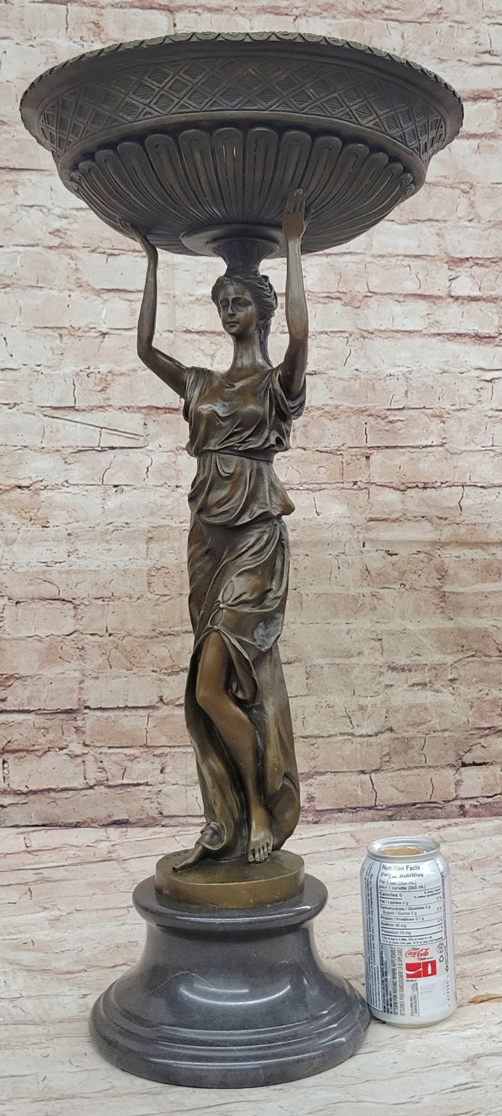Artistic Bronze Lady Sculpture Statue by Miguel Lopez for Garden and Poolside Decor