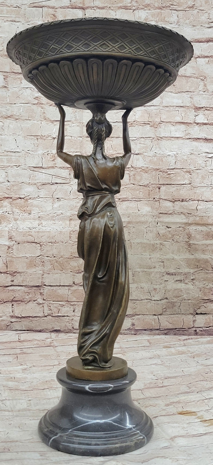 Artistic Bronze Lady Sculpture Statue by Miguel Lopez for Garden and Poolside Decor