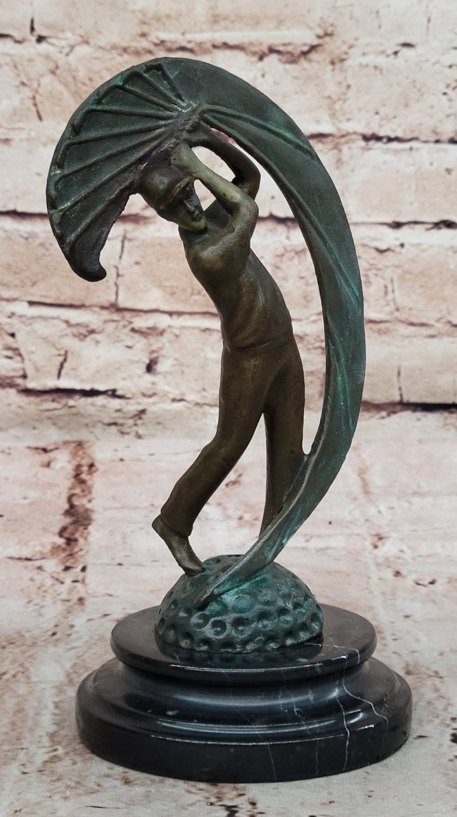 Golfer Bronze Sculpture Statue by Aldo Vitaleh Office Trophy Art Sports Figurine