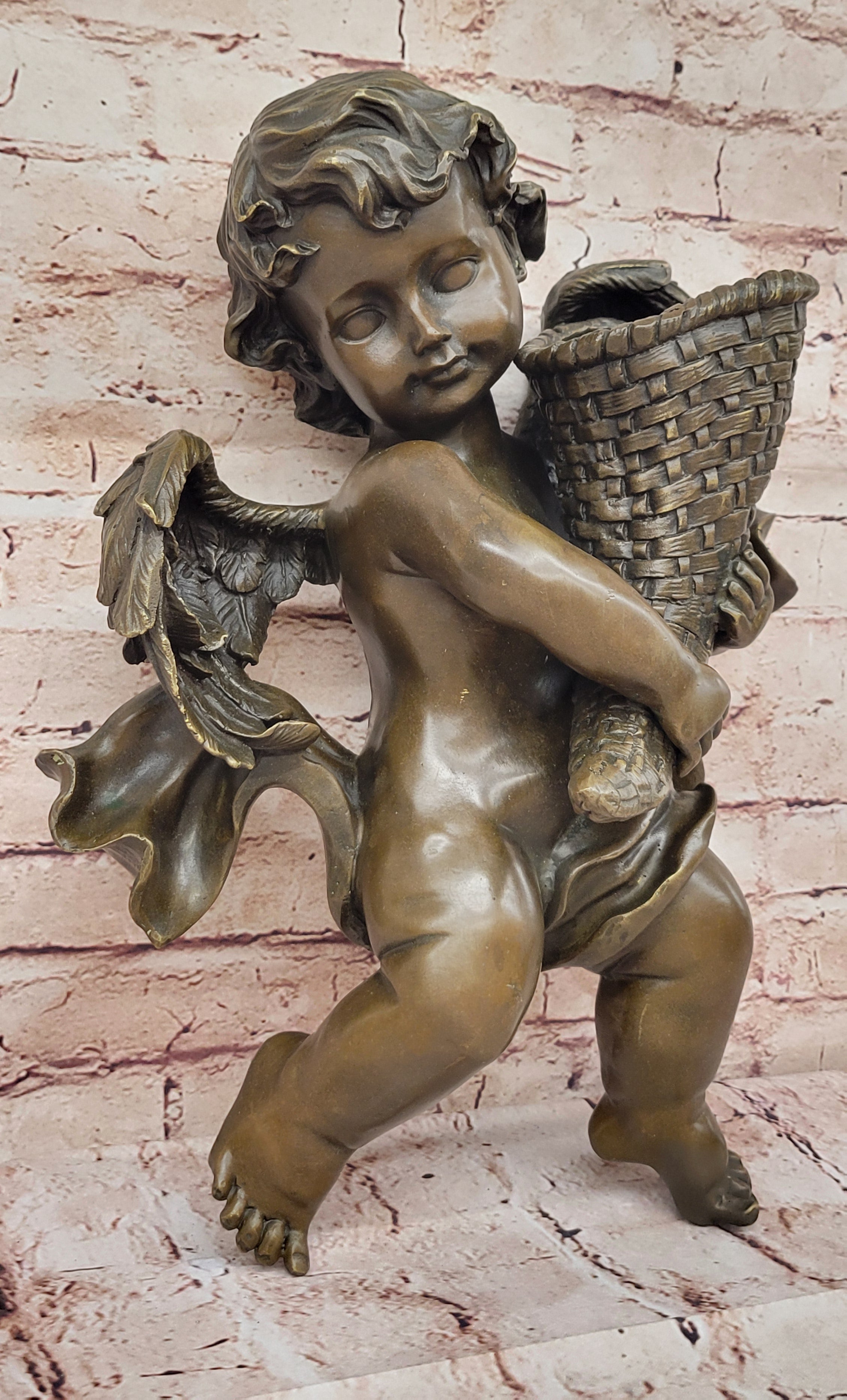 Church Wall Art Mythical Angel Girl Bronze Figurine Figure Art