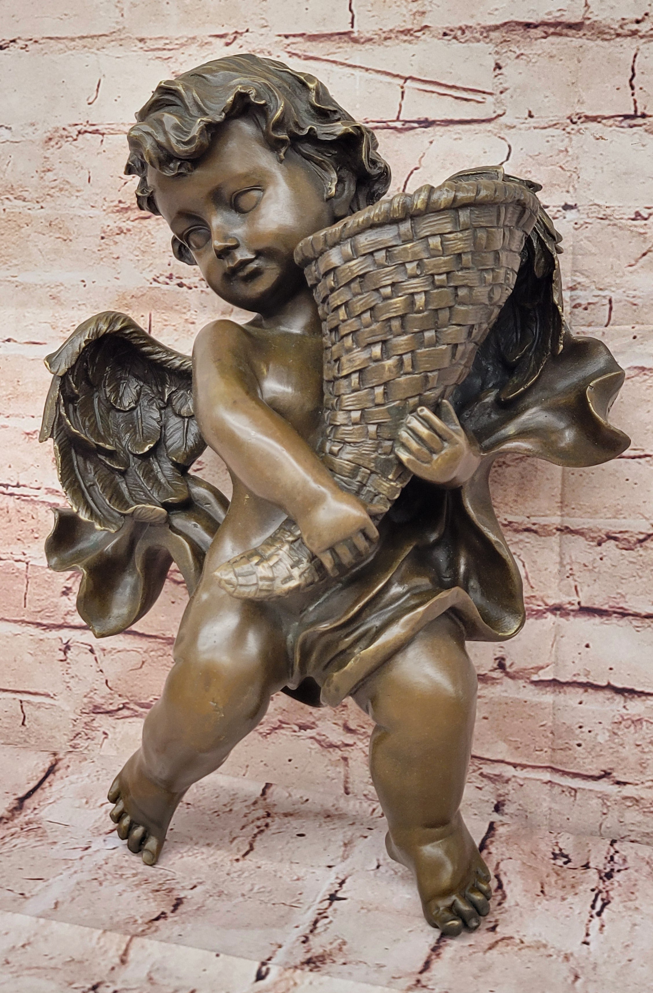 Church Wall Art Mythical Angel Girl Bronze Figurine Figure Art
