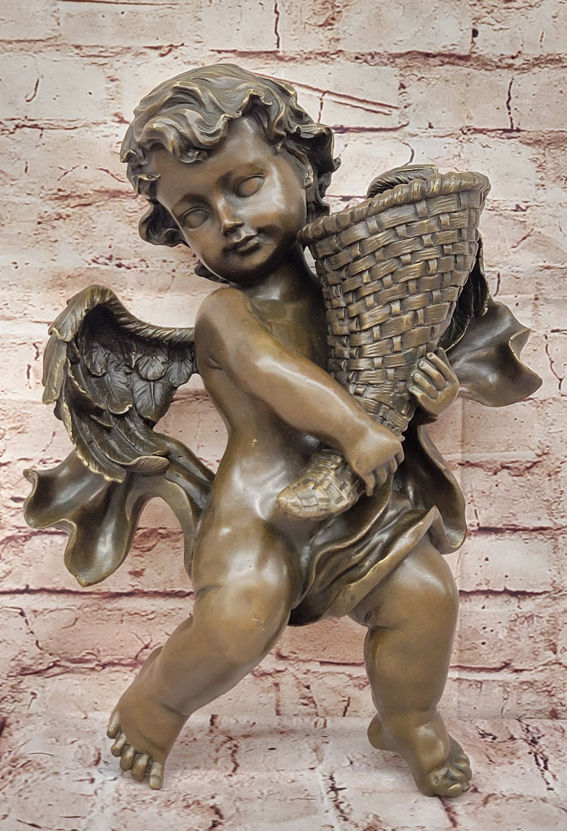 Church Wall Art Mythical Angel Girl Bronze Figurine Figure Art