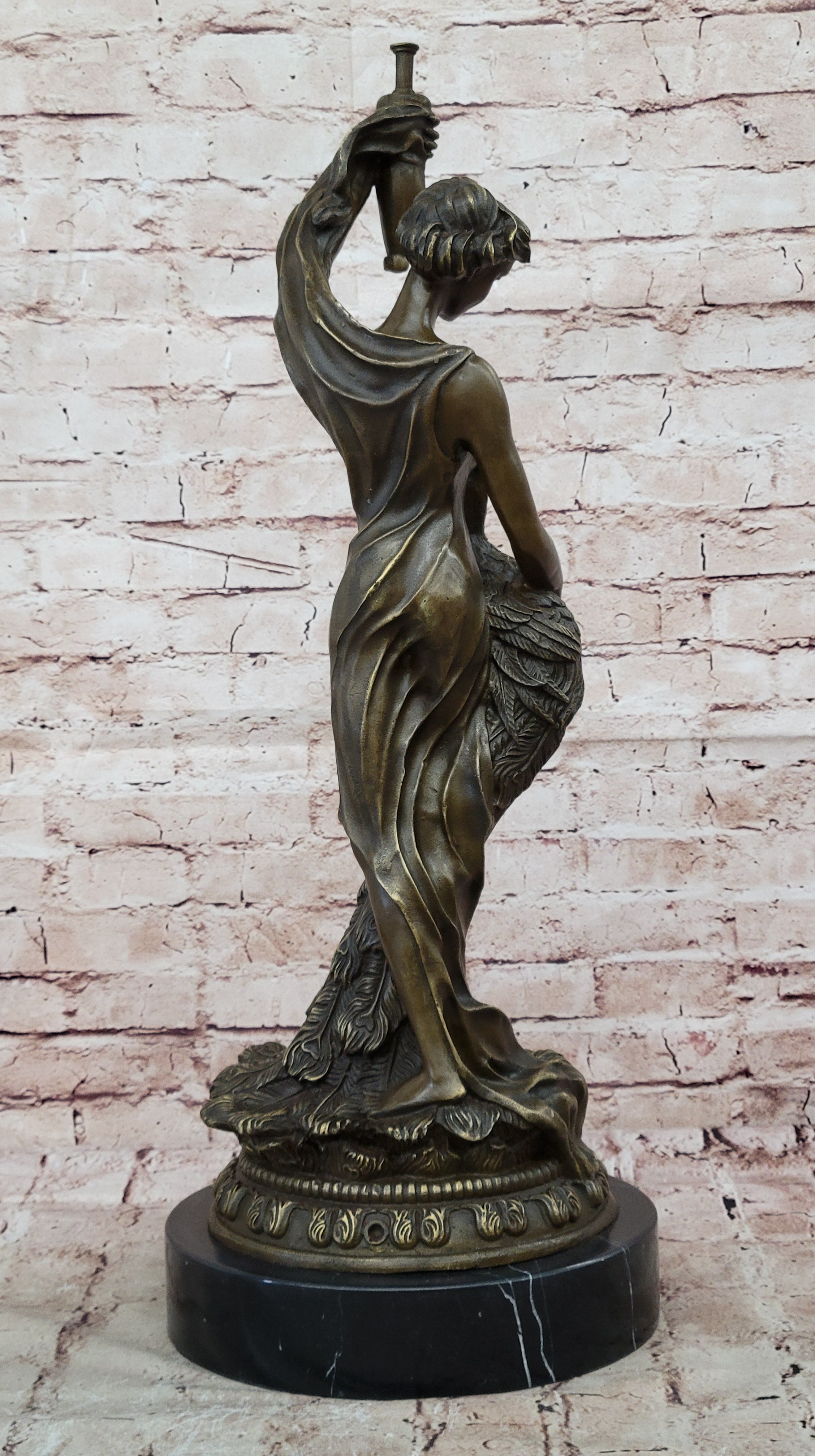 Lost Wax Method Peacock Holder Bronze Figurine Art Deco Home Decor