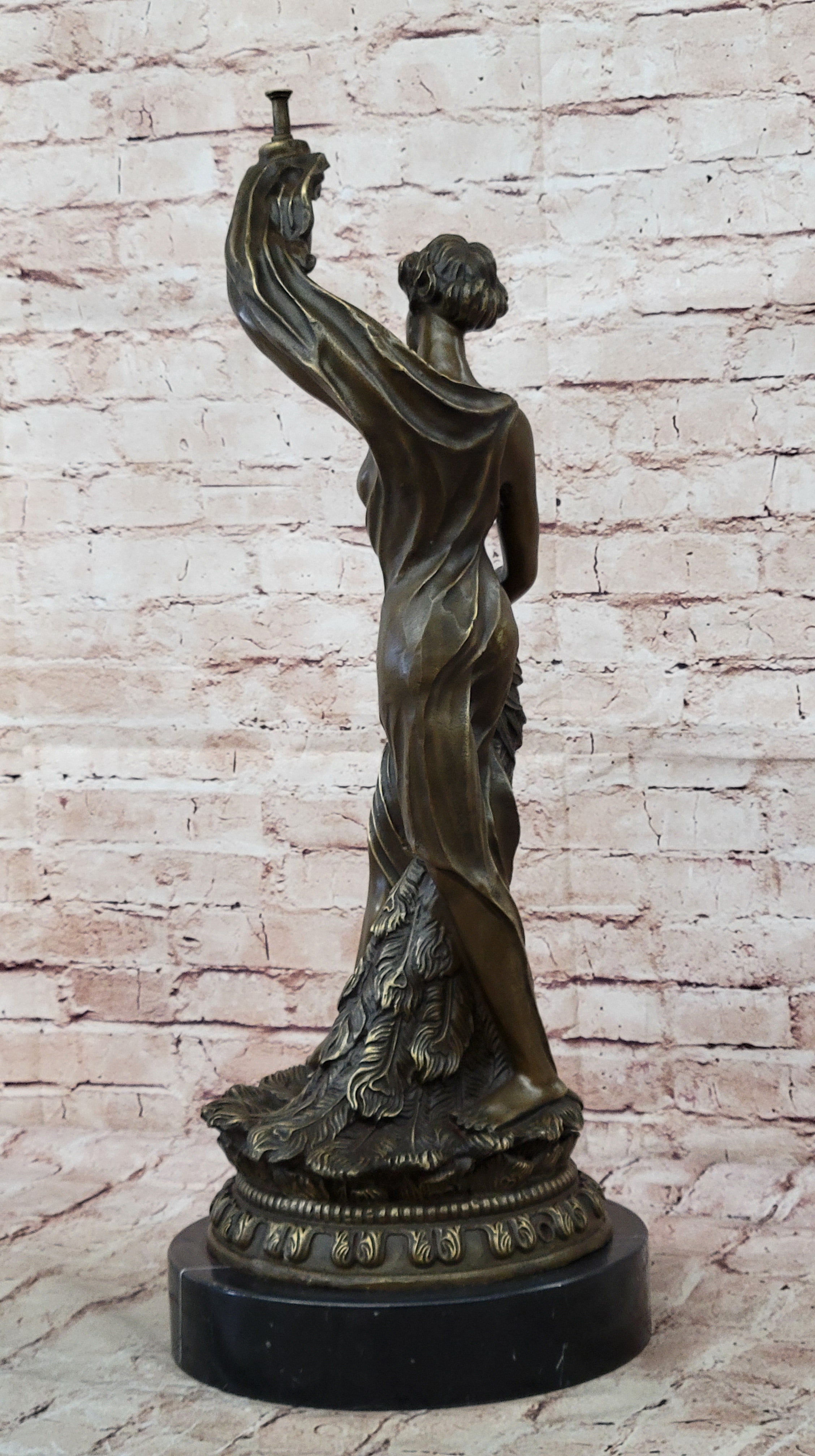 Lost Wax Method Peacock Holder Bronze Figurine Art Deco Home Decor