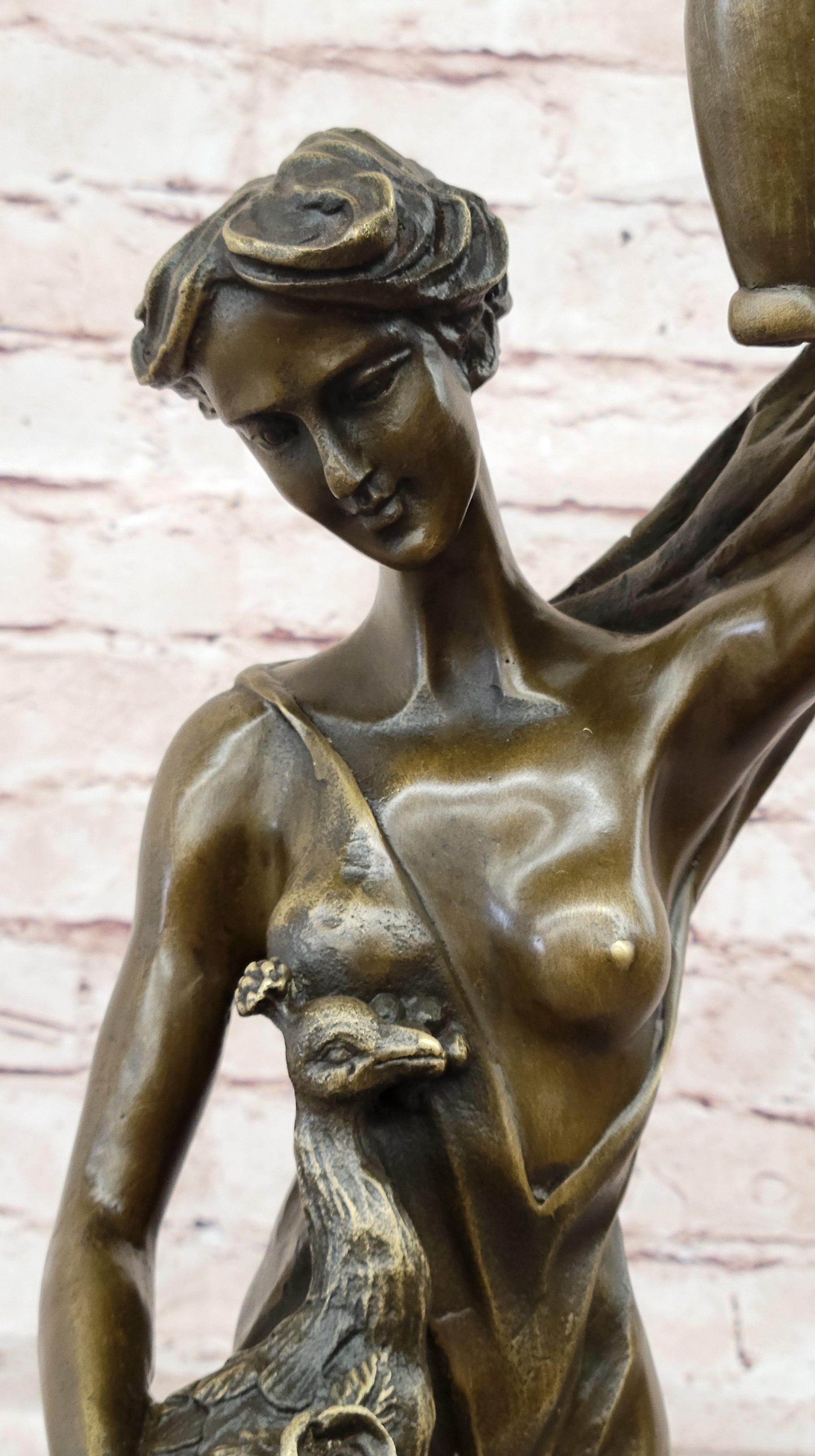 Lost Wax Method Peacock Holder Bronze Figurine Art Deco Home Decor