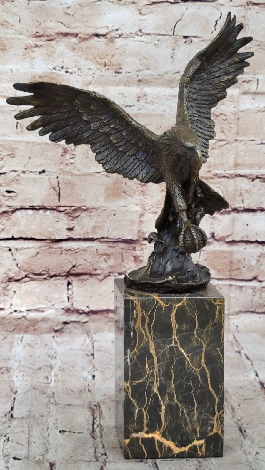 Bald Eagle Genuine bronze sculpture, signed Milo, finest USA Casting Decor