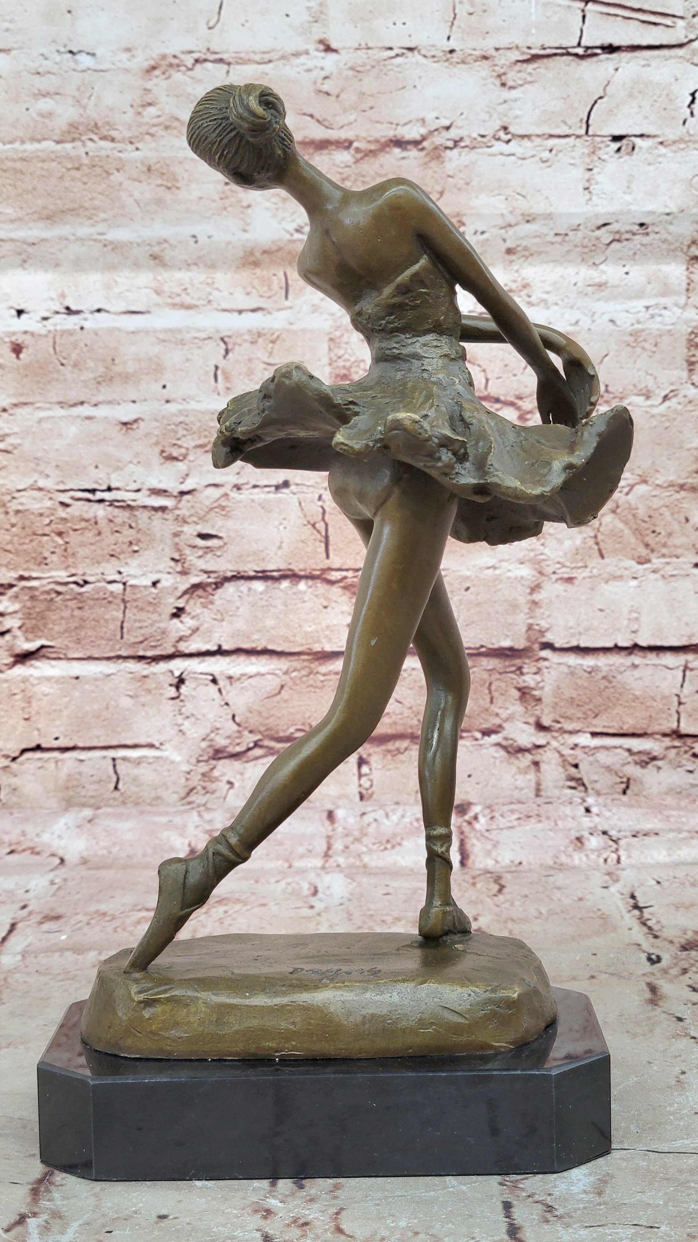 Handcrafted Detailed Little Ballerina Modern Art Bronze Sculpture Figurine