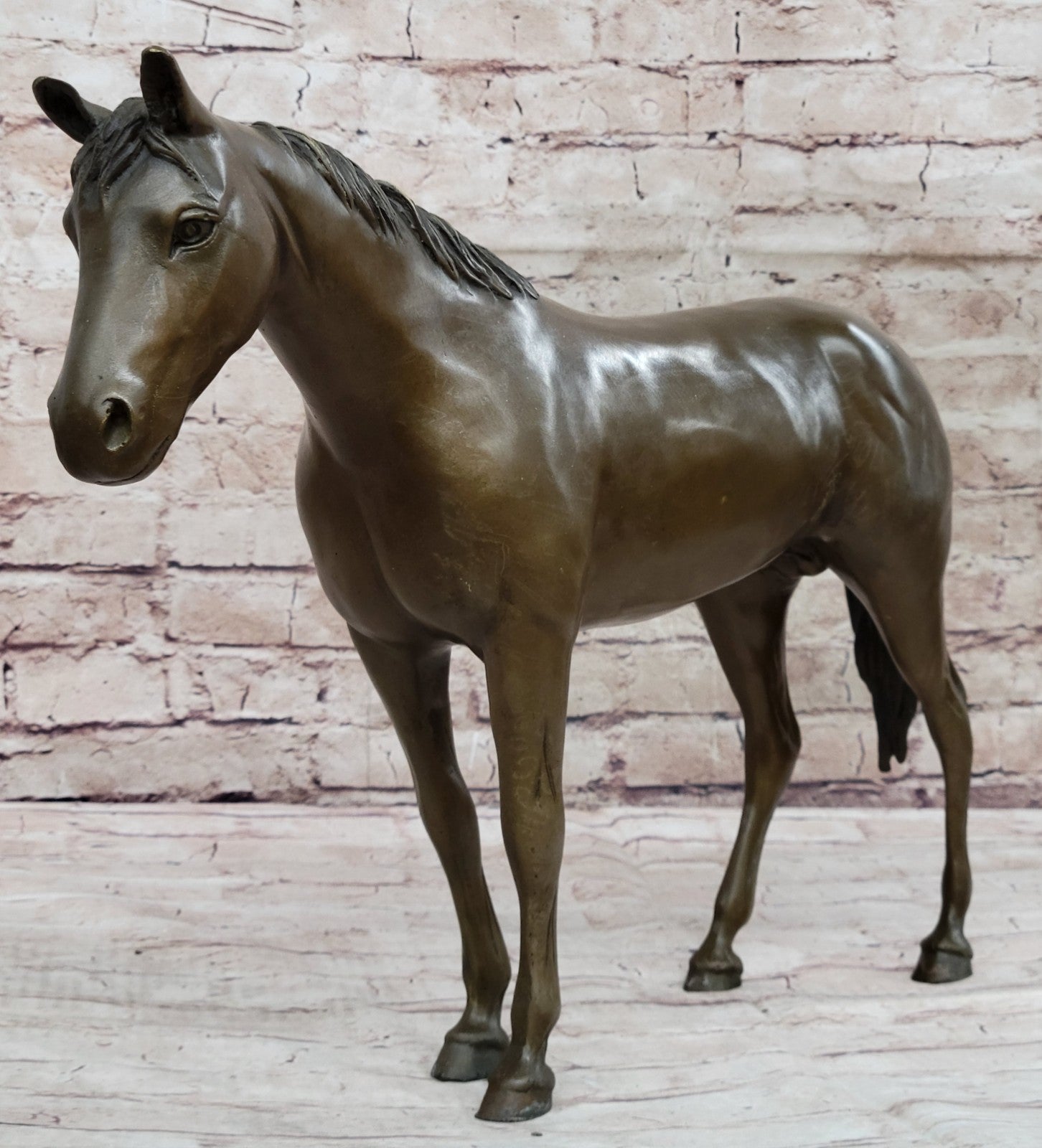 Lost Wax Method Arabian Horse Bronze Statue by P.J Mene - Equestrian Decor