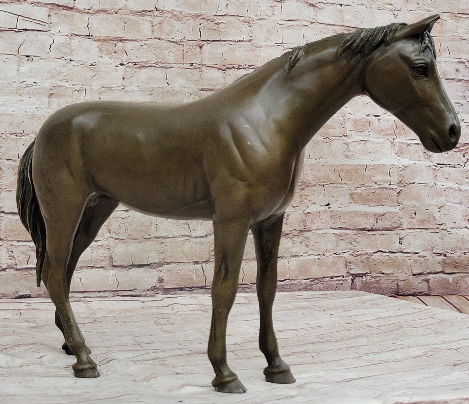 Lost Wax Method Arabian Horse Bronze Statue by P.J Mene - Equestrian Decor
