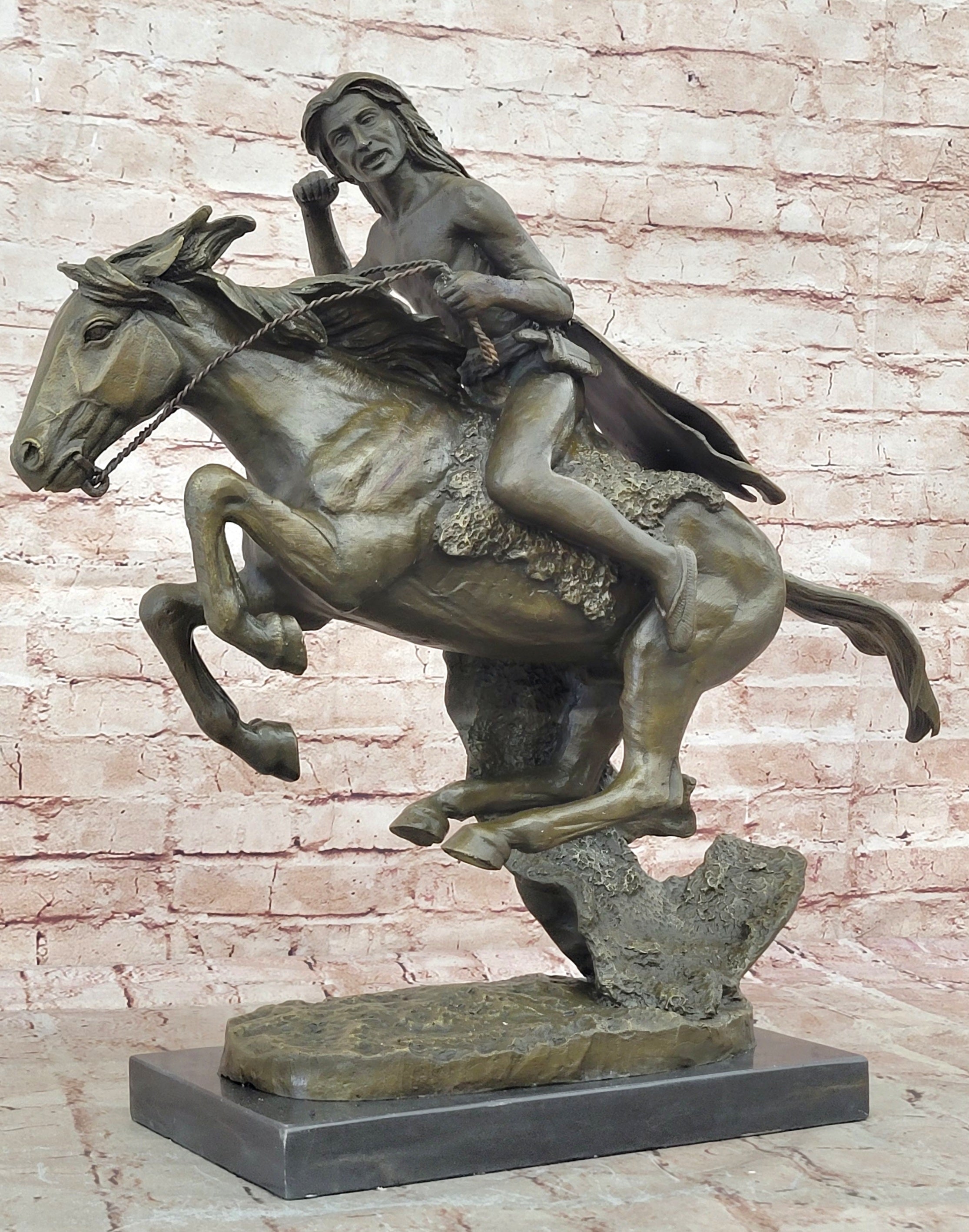 Cheyenne Bronze Sculpture/Statue by Frederic Remington LARGE Los Wax Method Sale