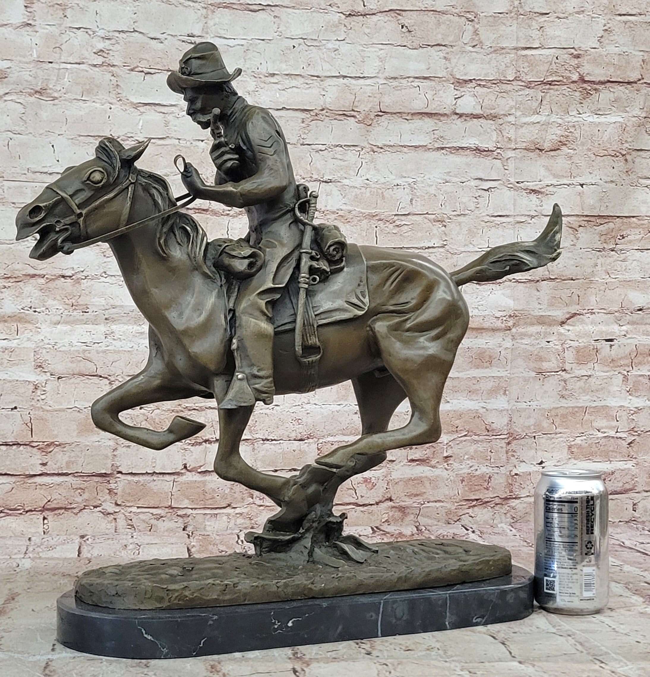 European Bronze Finery Old School Fighting Cowboy Genuine Bronze Scilpture