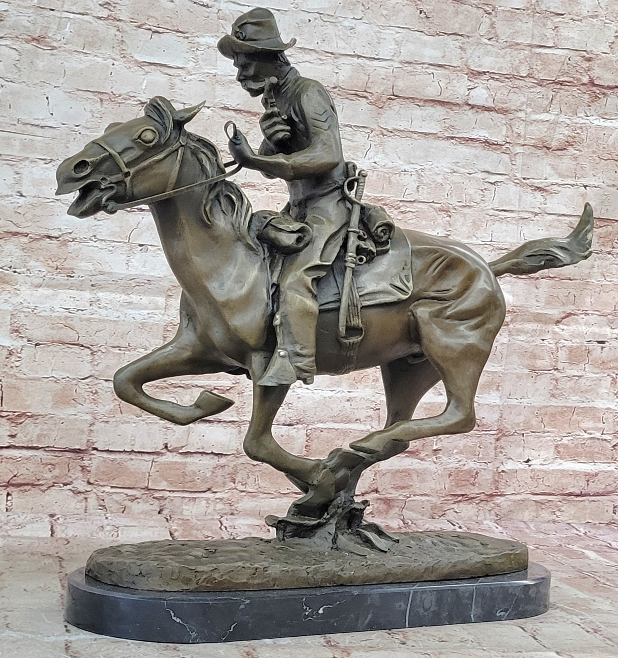 European Bronze Finery Old School Fighting Cowboy Genuine Bronze Scilpture