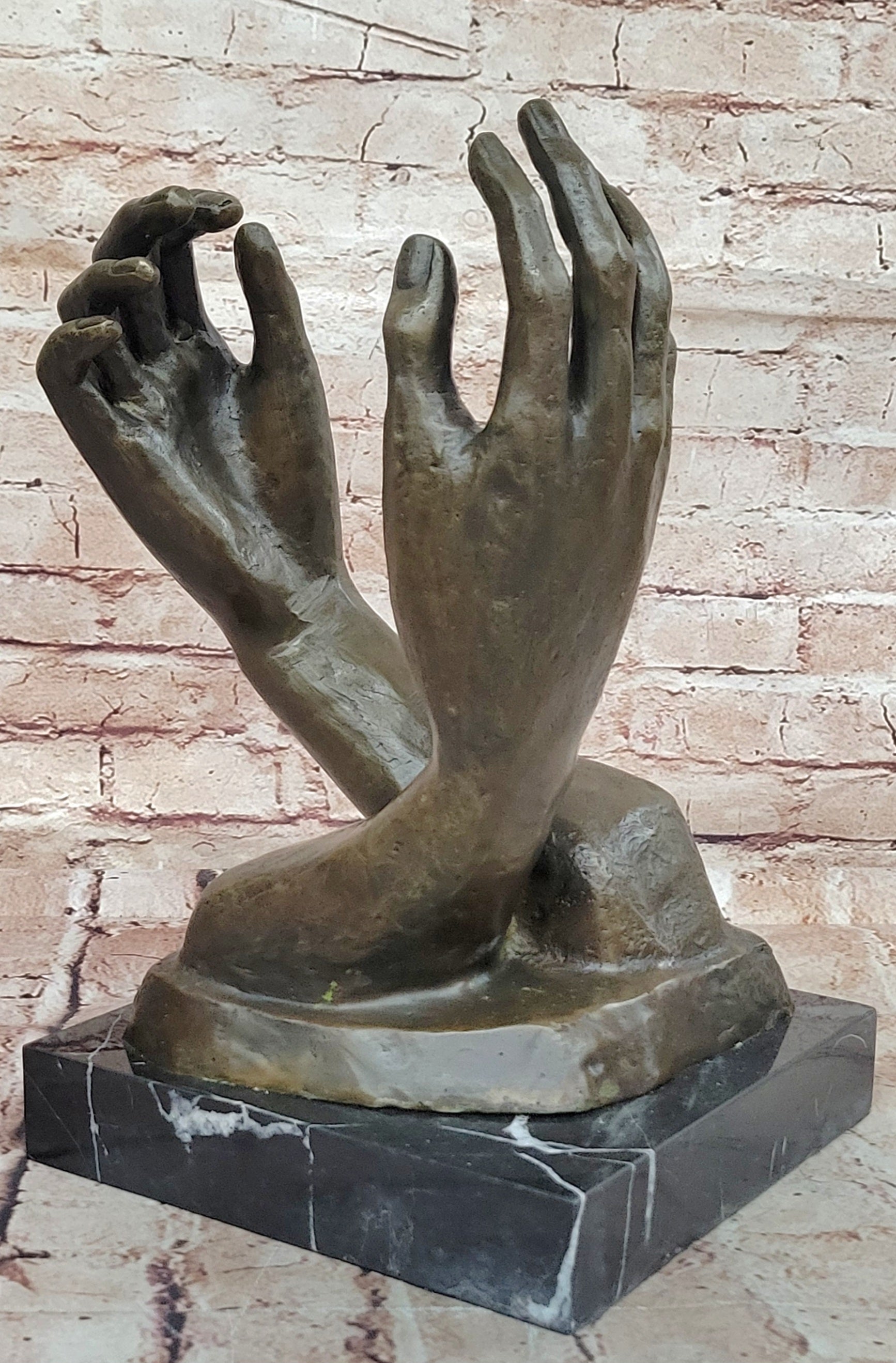 Captivating "The Cathedral" Bronze Statue by Rodin - Office Decor and Art Collectible