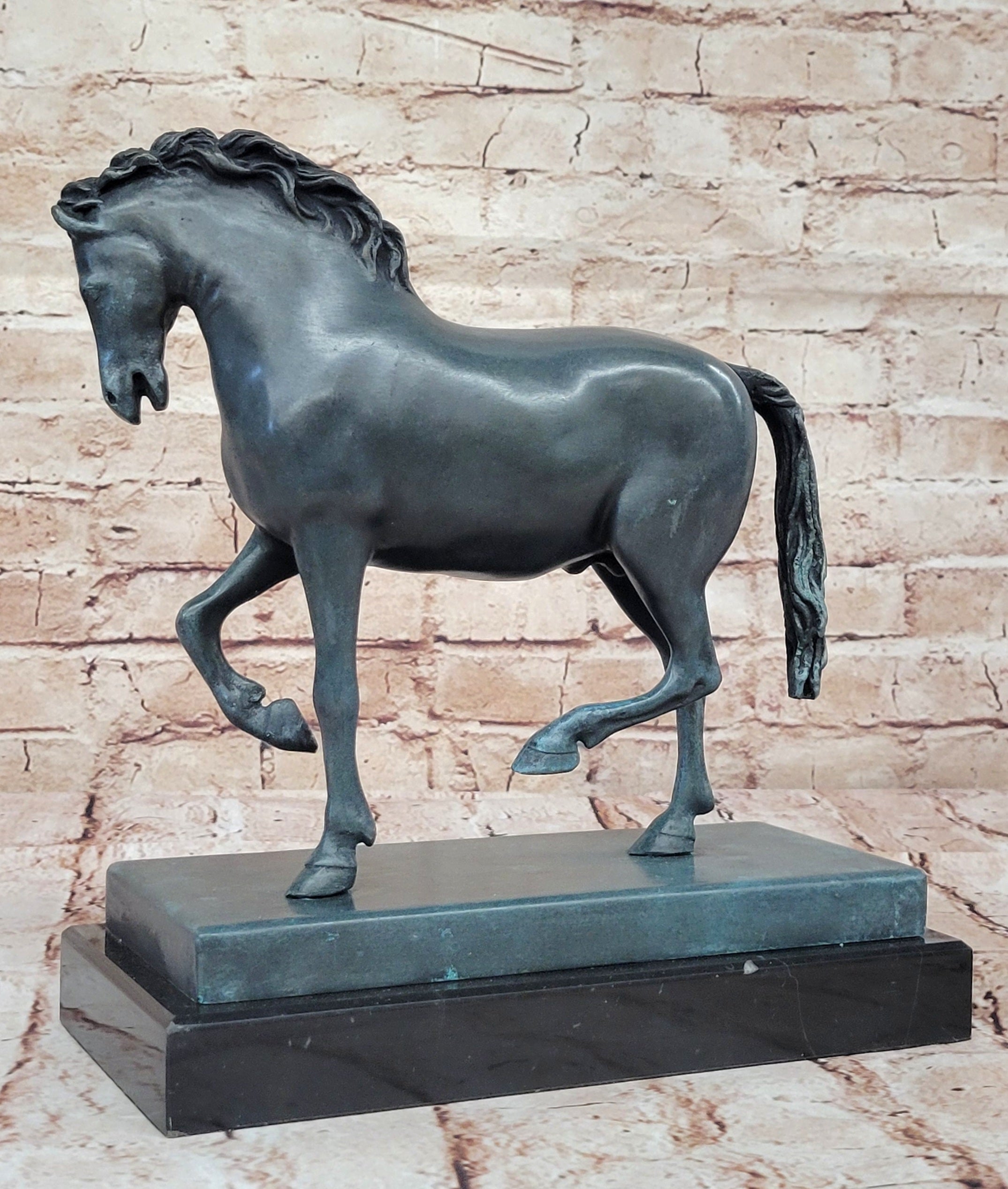 14" Old Chinese Fengshui Bronze Success Animal Tang Dynasty horse Horses Statue