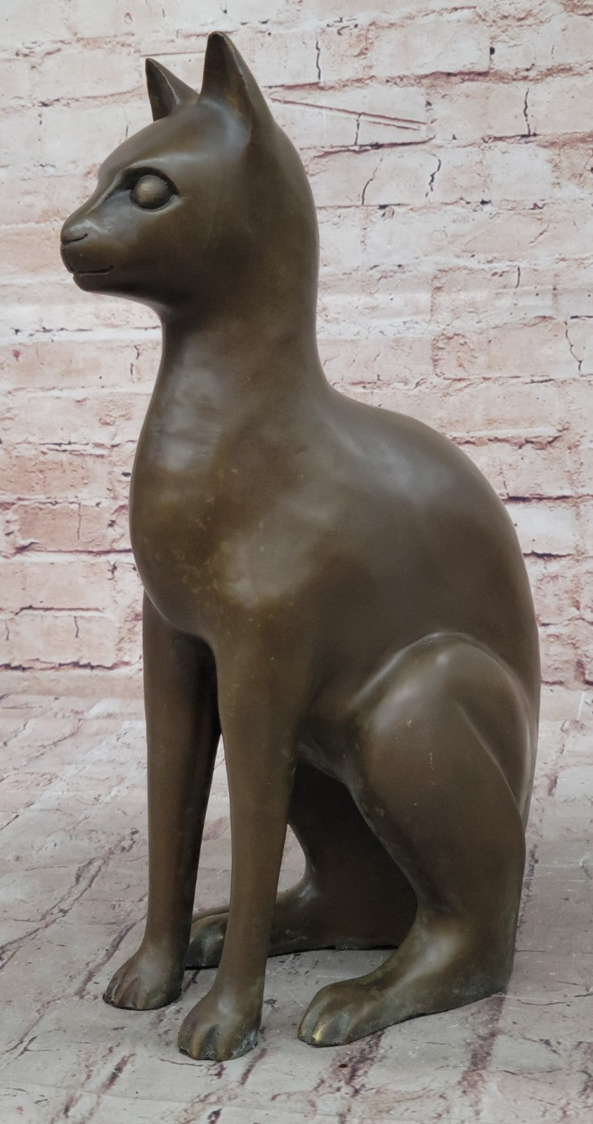 Fine Modern Art Bronze Egyptian Cat Statue by French Artist Moigniez Home Decor