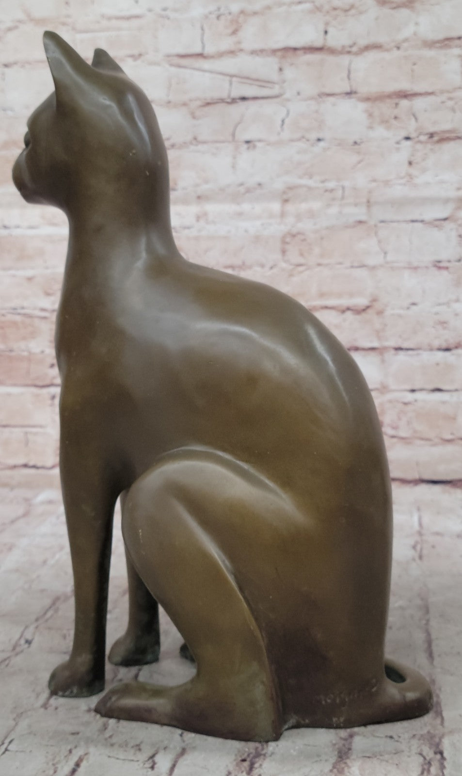 Fine Modern Art Bronze Egyptian Cat Statue by French Artist Moigniez Home Decor